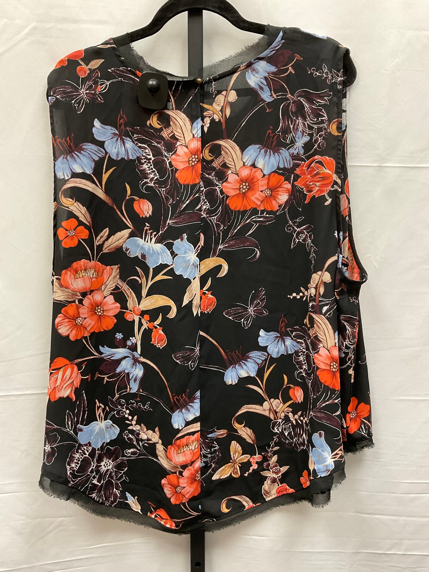 Floral Print Top Sleeveless Who What Wear, Size 4x