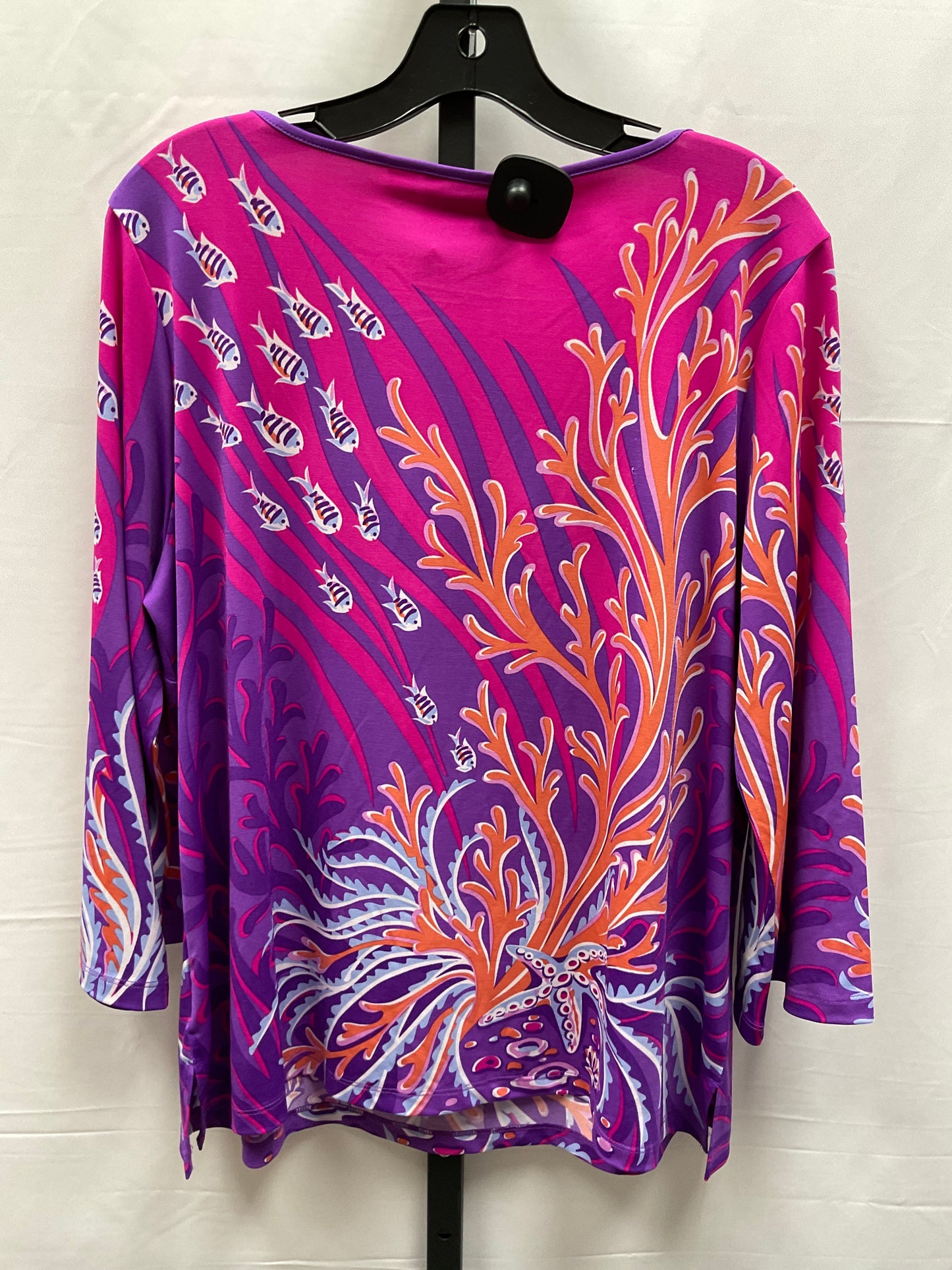 Top Long Sleeve By Bob Mackie Qvc In Multi-colored, Size: L