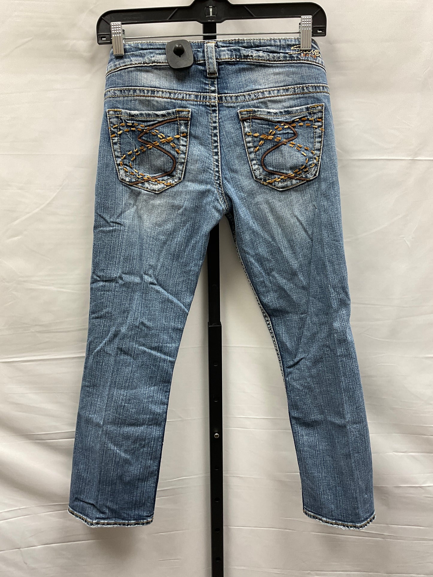 Blue Denim Capris Silver, Size 4