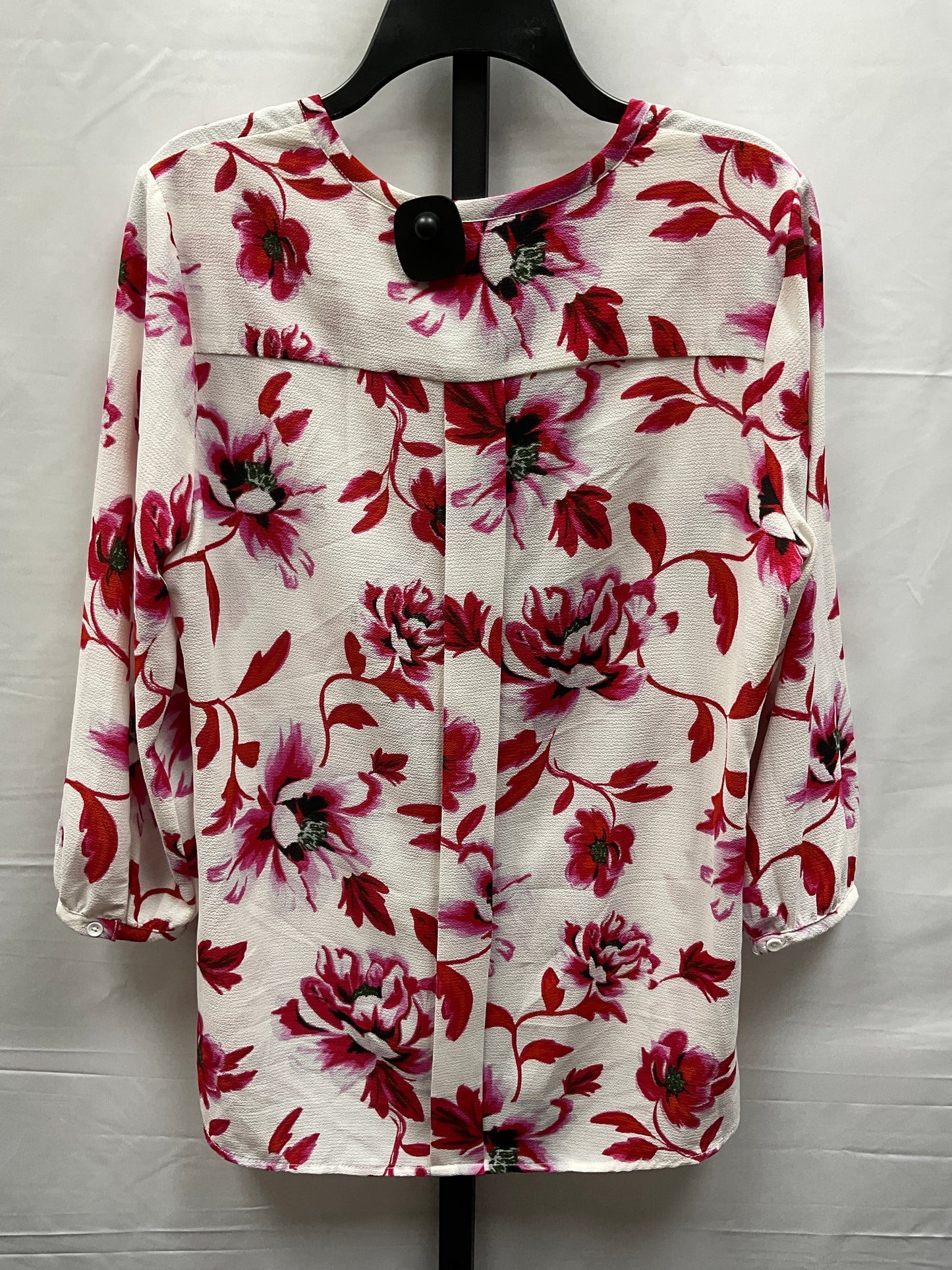 Floral Print Top Long Sleeve Clothes Mentor, Size M