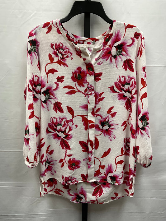 Floral Print Top Long Sleeve Clothes Mentor, Size M