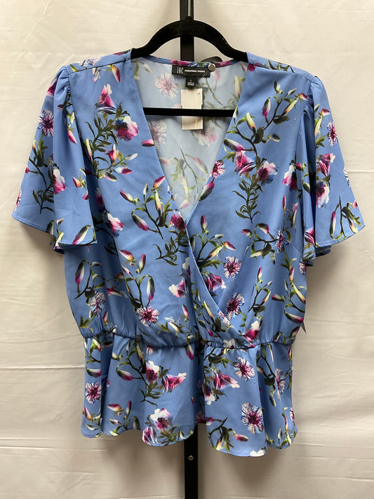 Floral Print Top Short Sleeve Inc, Size L