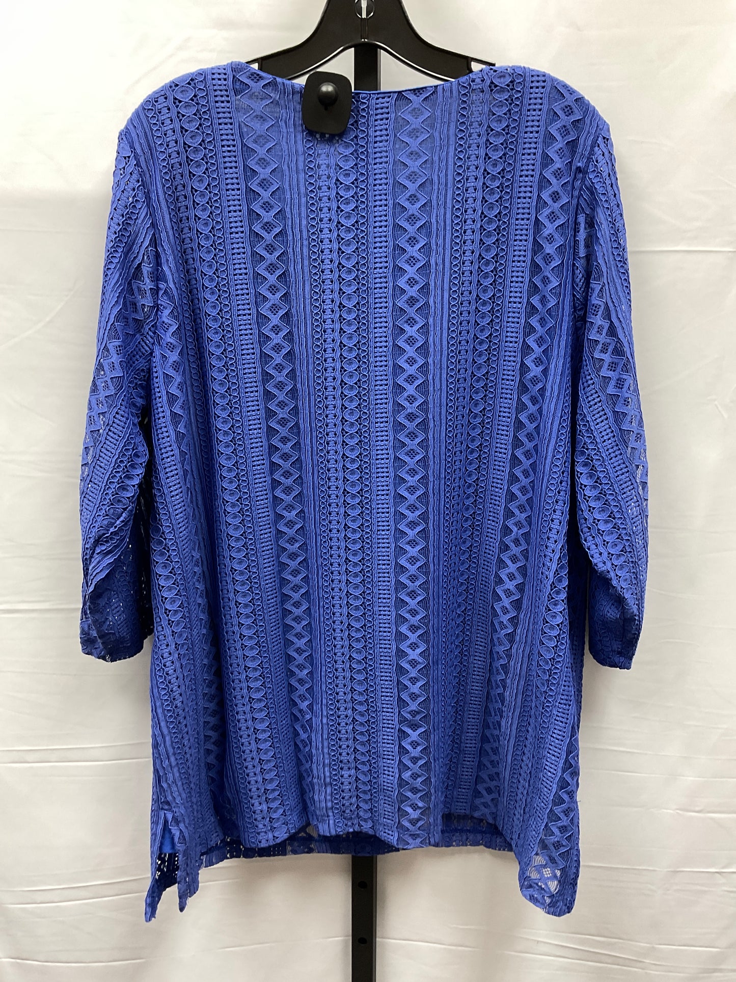 Blue Top Long Sleeve Jm Collections, Size 2x