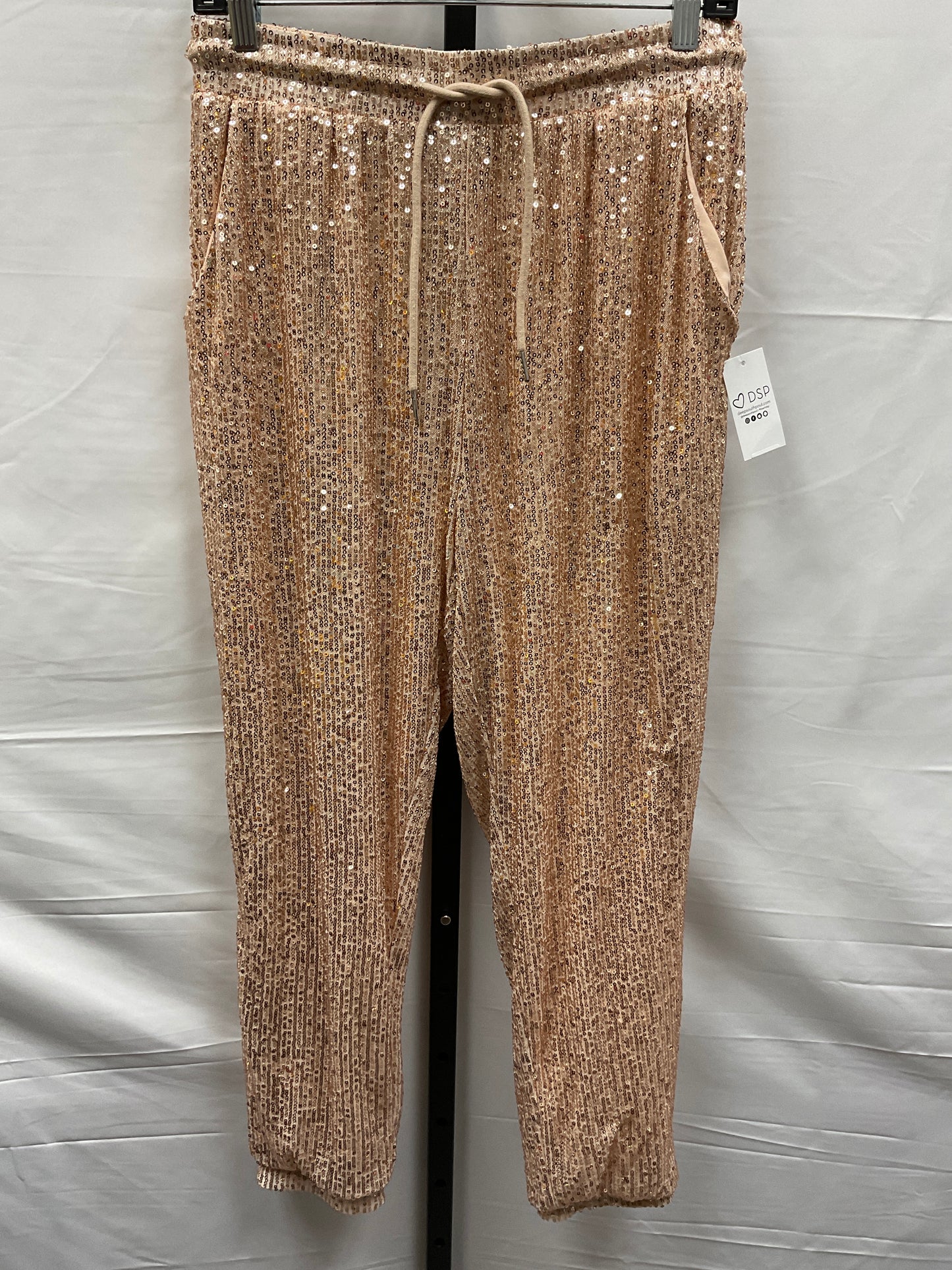 Rose Gold Pants Joggers Clothes Mentor, Size M