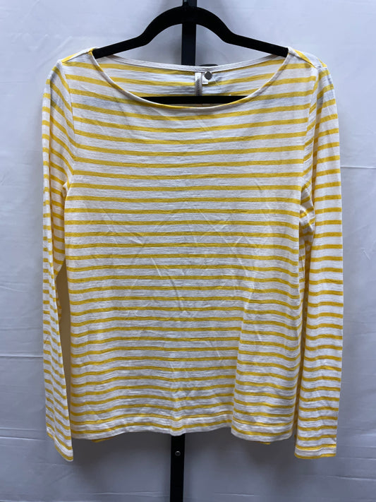 White & Yellow Top Long Sleeve Basic Banana Republic, Size S