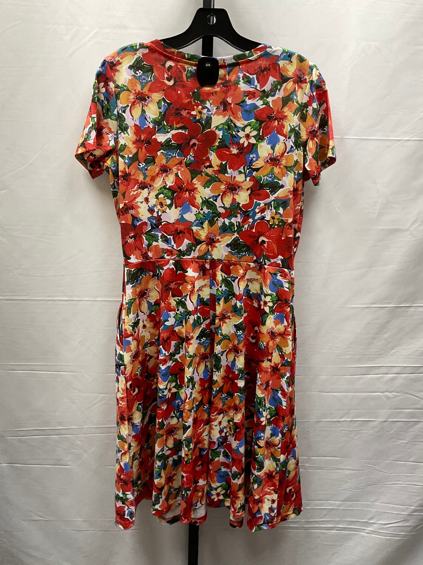 Floral Print Dress Casual Midi Clothes Mentor, Size M