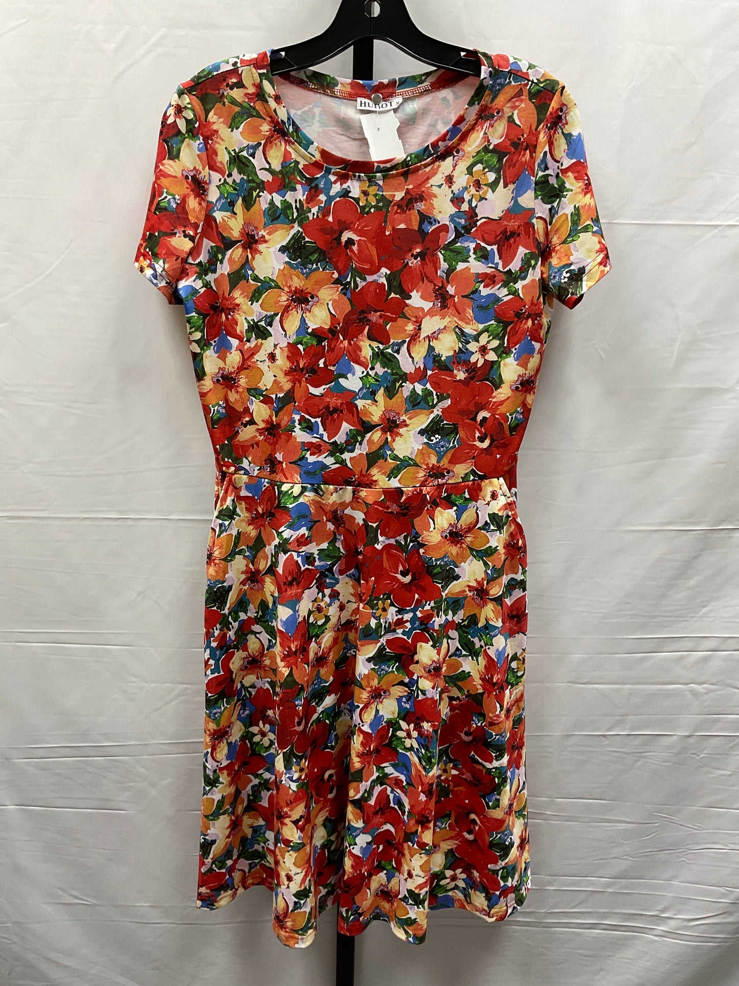 Floral Print Dress Casual Midi Clothes Mentor, Size M