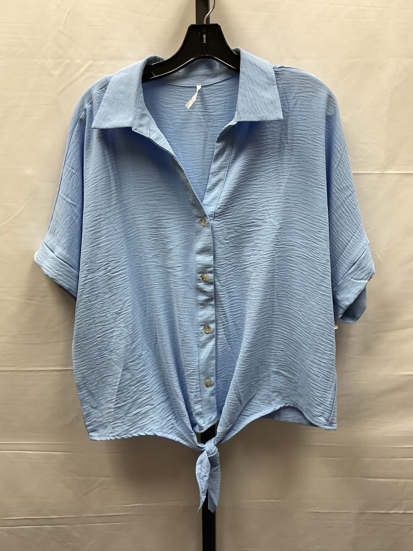 Blue Top Short Sleeve Clothes Mentor, Size L