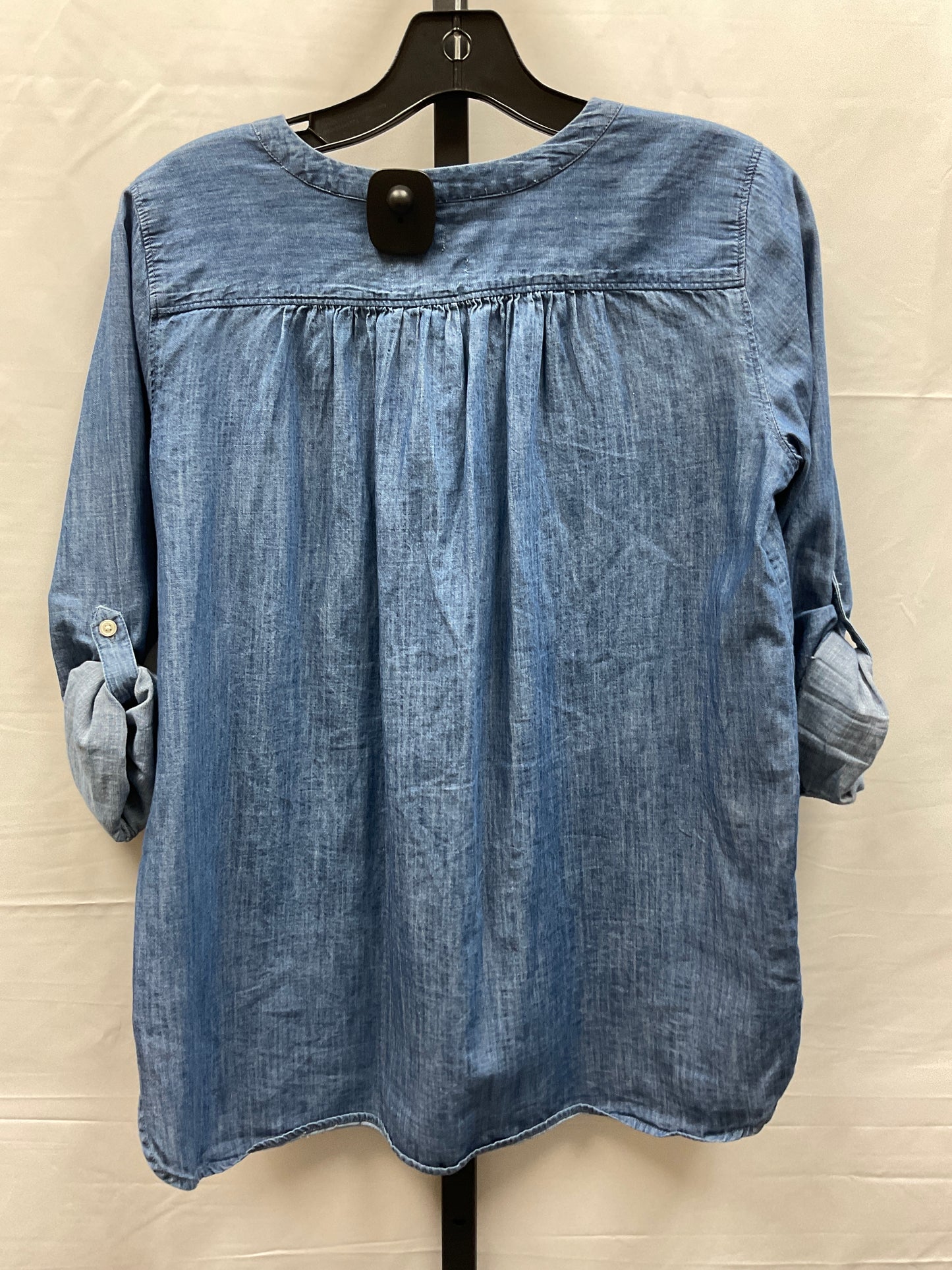 Blue Denim Top Long Sleeve Loft, Size Xs