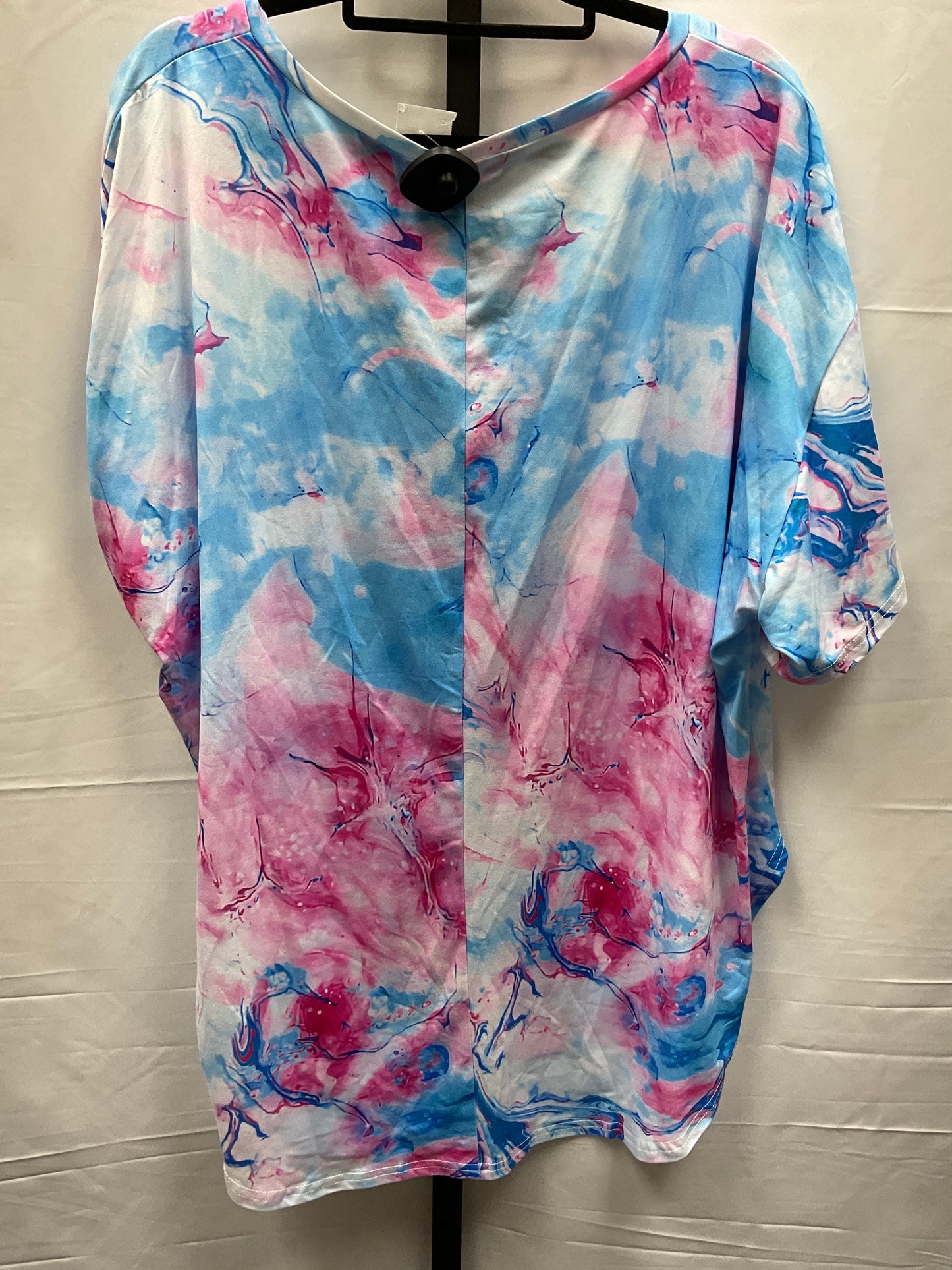 Tie Dye Print Top Short Sleeve Basic Clothes Mentor, Size 4x