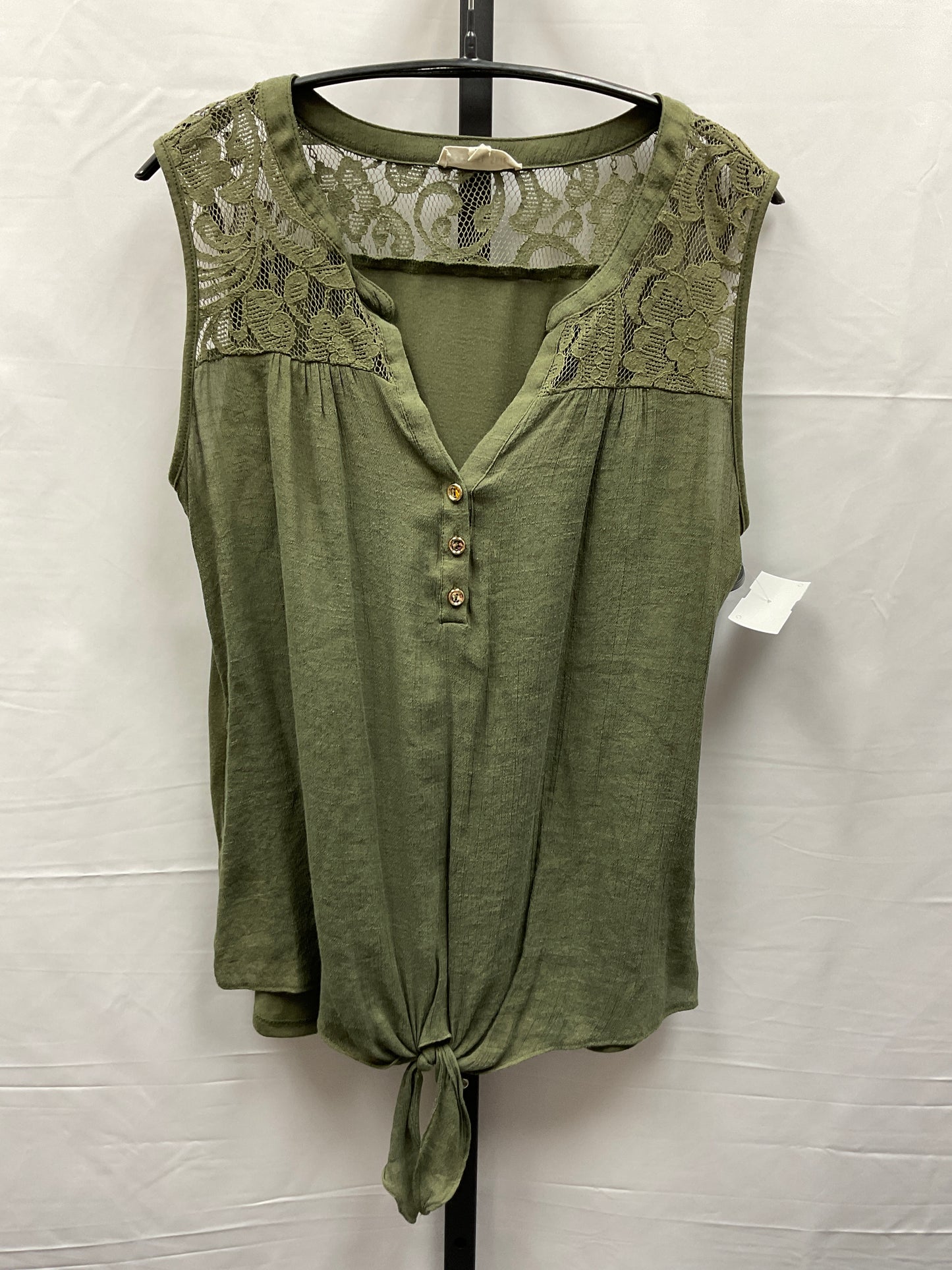 Green Top Sleeveless Clothes Mentor, Size Xl