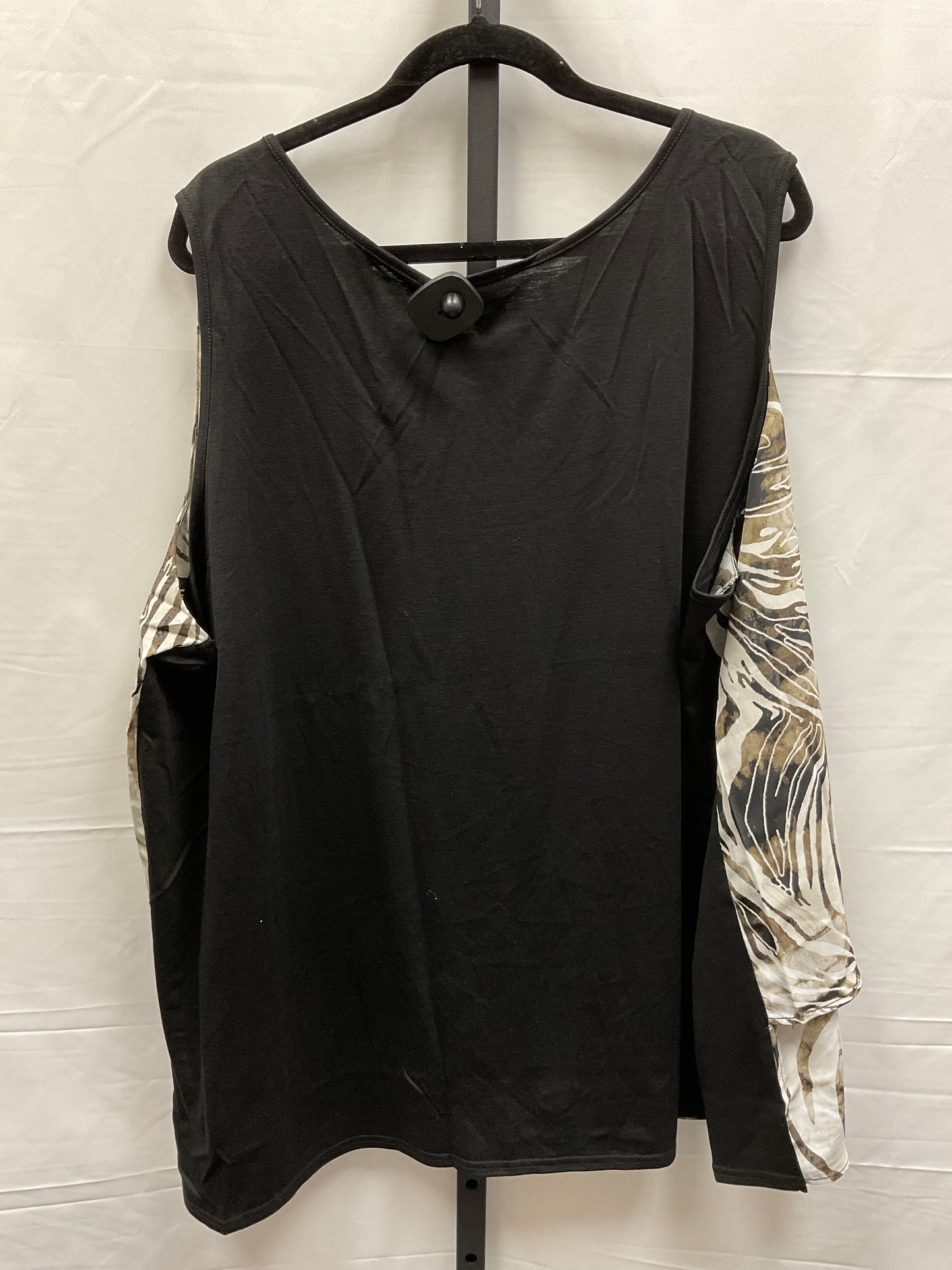 Black & Brown Top Sleeveless Diane Gilman, Size 4x