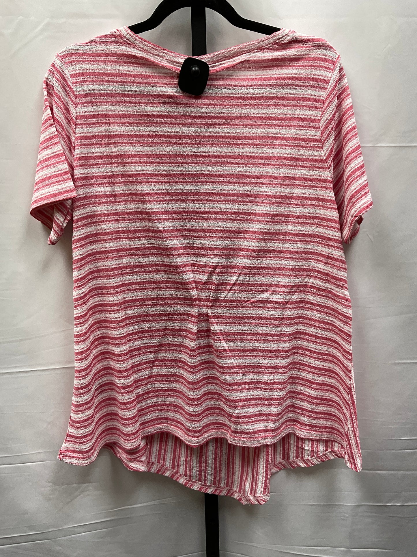 Red & White Top Short Sleeve Diane Gilman, Size L