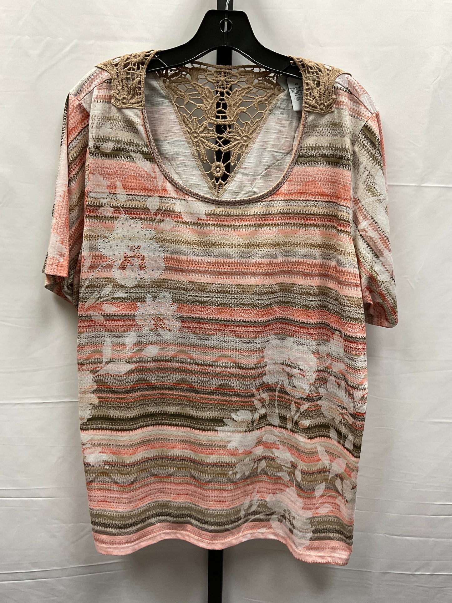 Multi-colored Top Short Sleeve Catherines, Size 1x