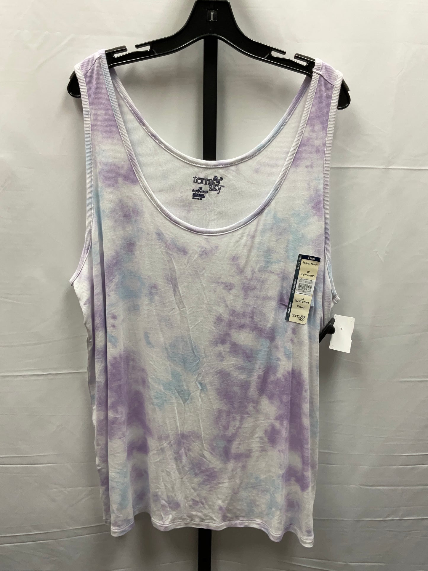 Tie Dye Print Top Cami Terra & Sky, Size 3x