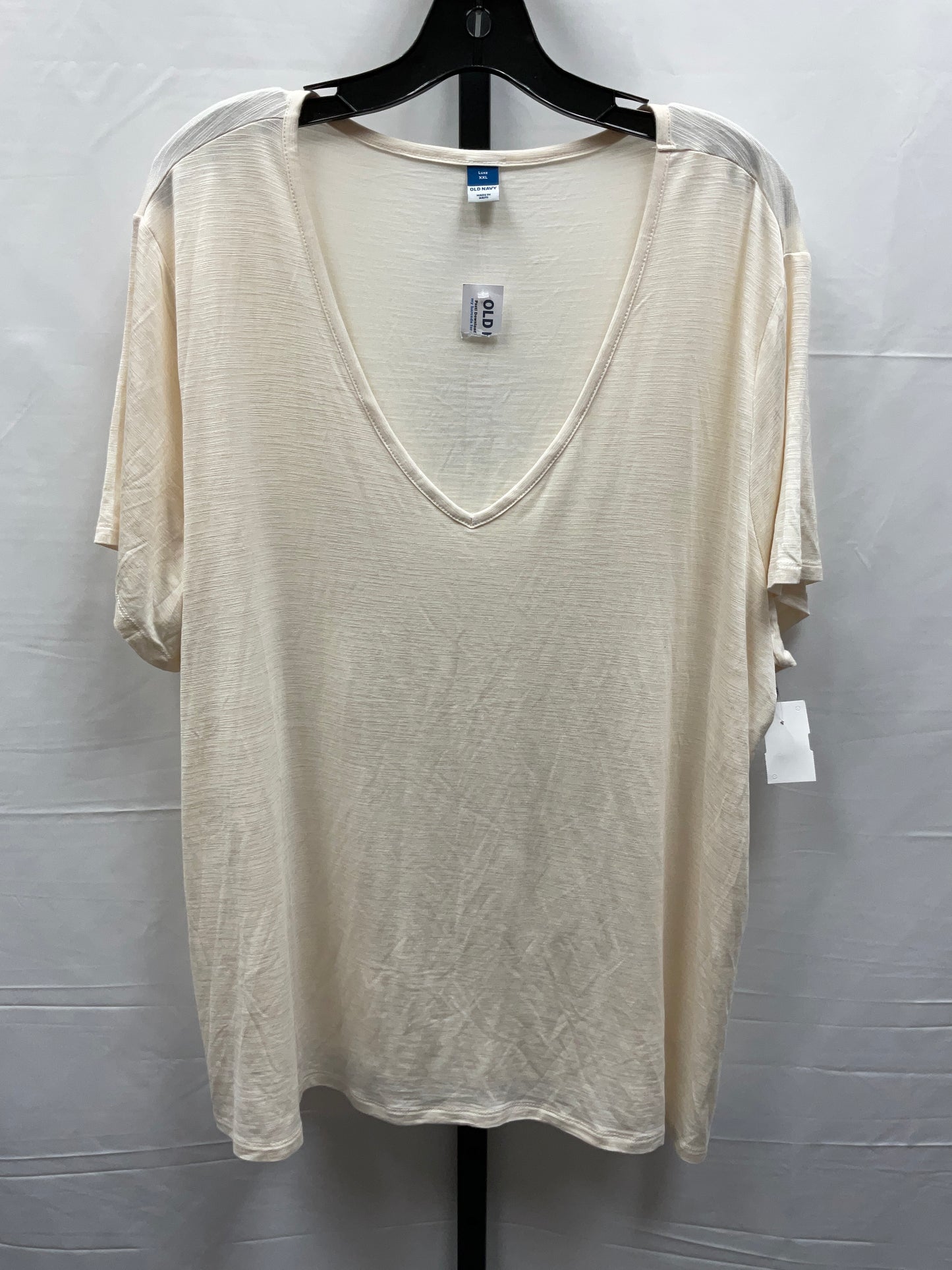 Cream Top Short Sleeve Basic Old Navy, Size Xxl