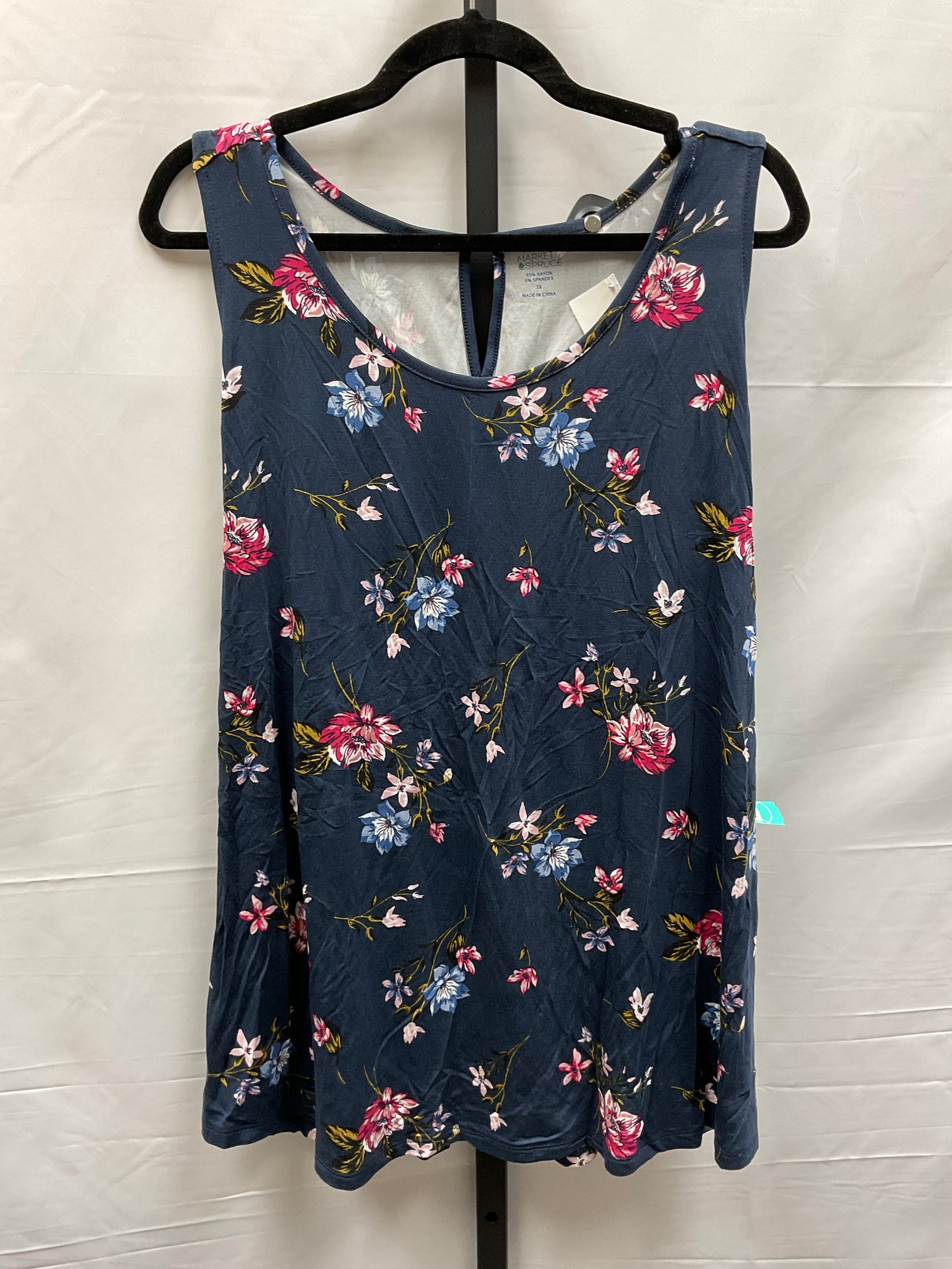 Floral Print Top Sleeveless Market & Spruce, Size 3x