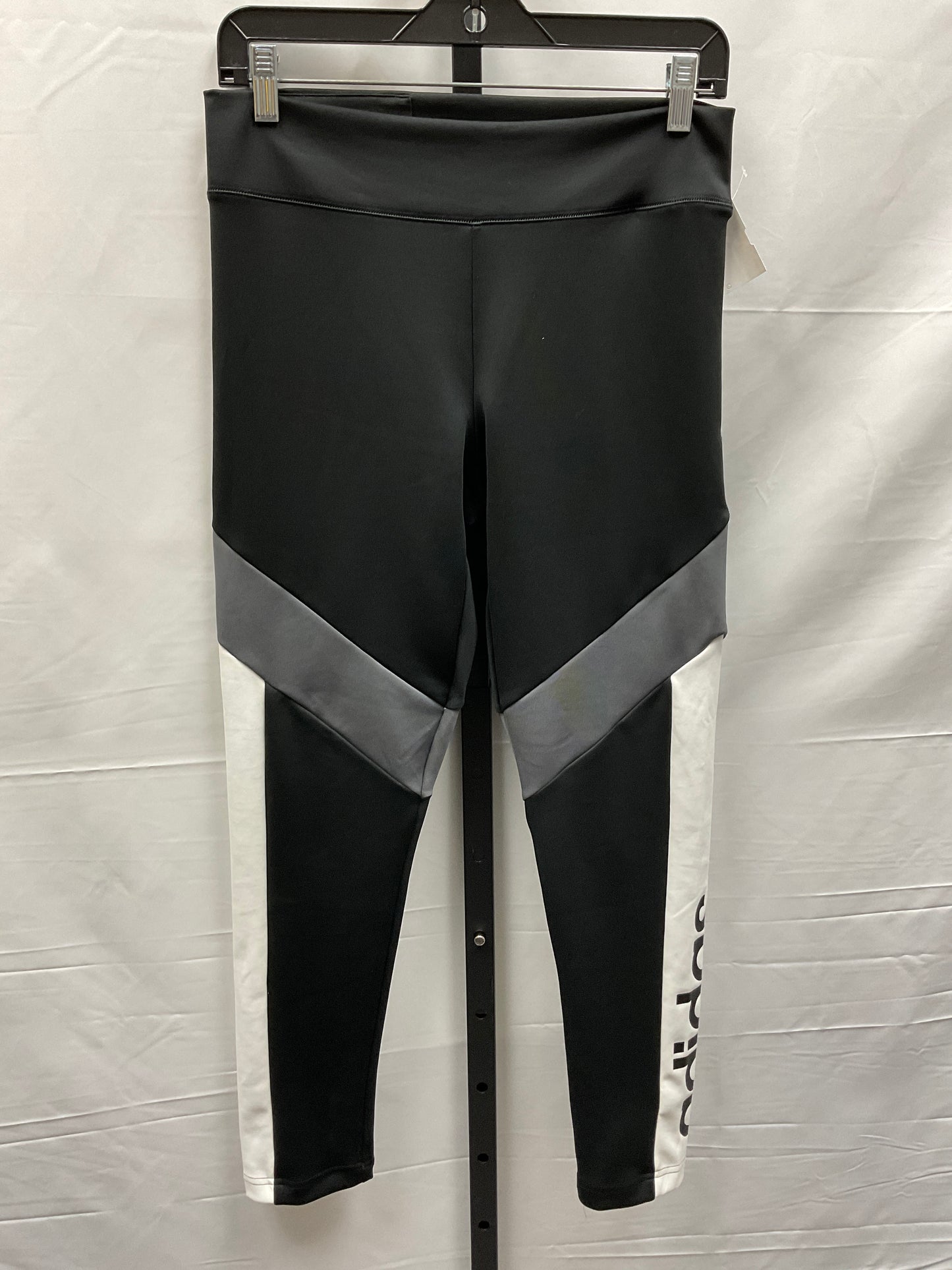 Black & White Athletic Leggings Adidas, Size M