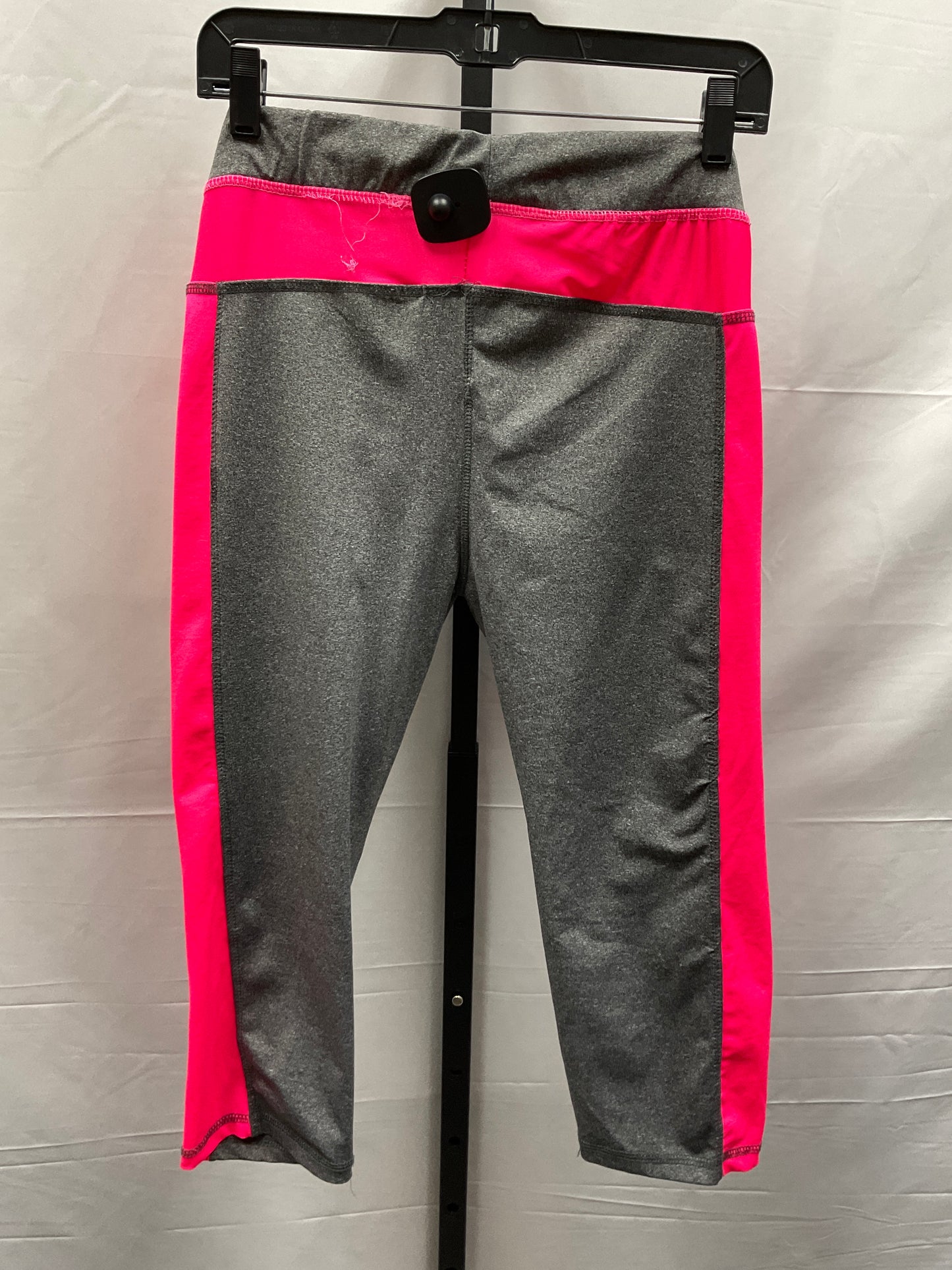 Grey & Pink Athletic Leggings Capris Clothes Mentor, Size Xl