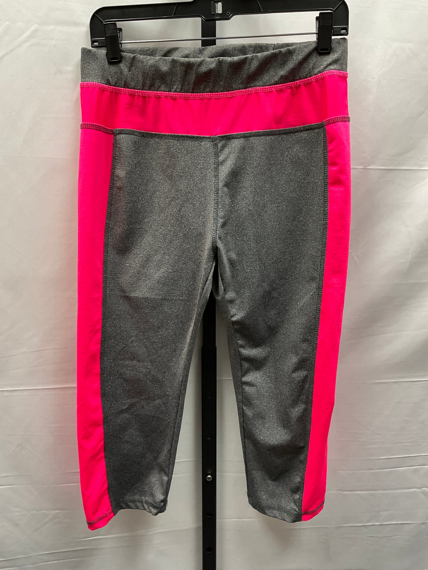 Grey & Pink Athletic Leggings Capris Clothes Mentor, Size Xl