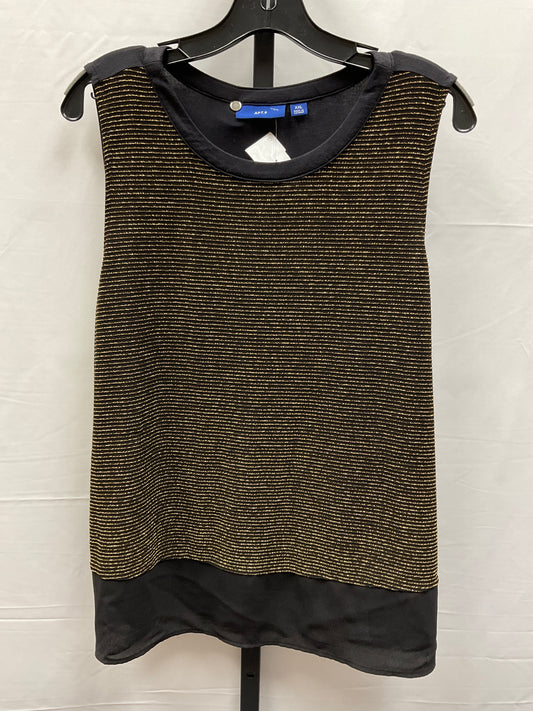 Top Sleeveless By Apt 9 In Black & Gold, Size: Xxl