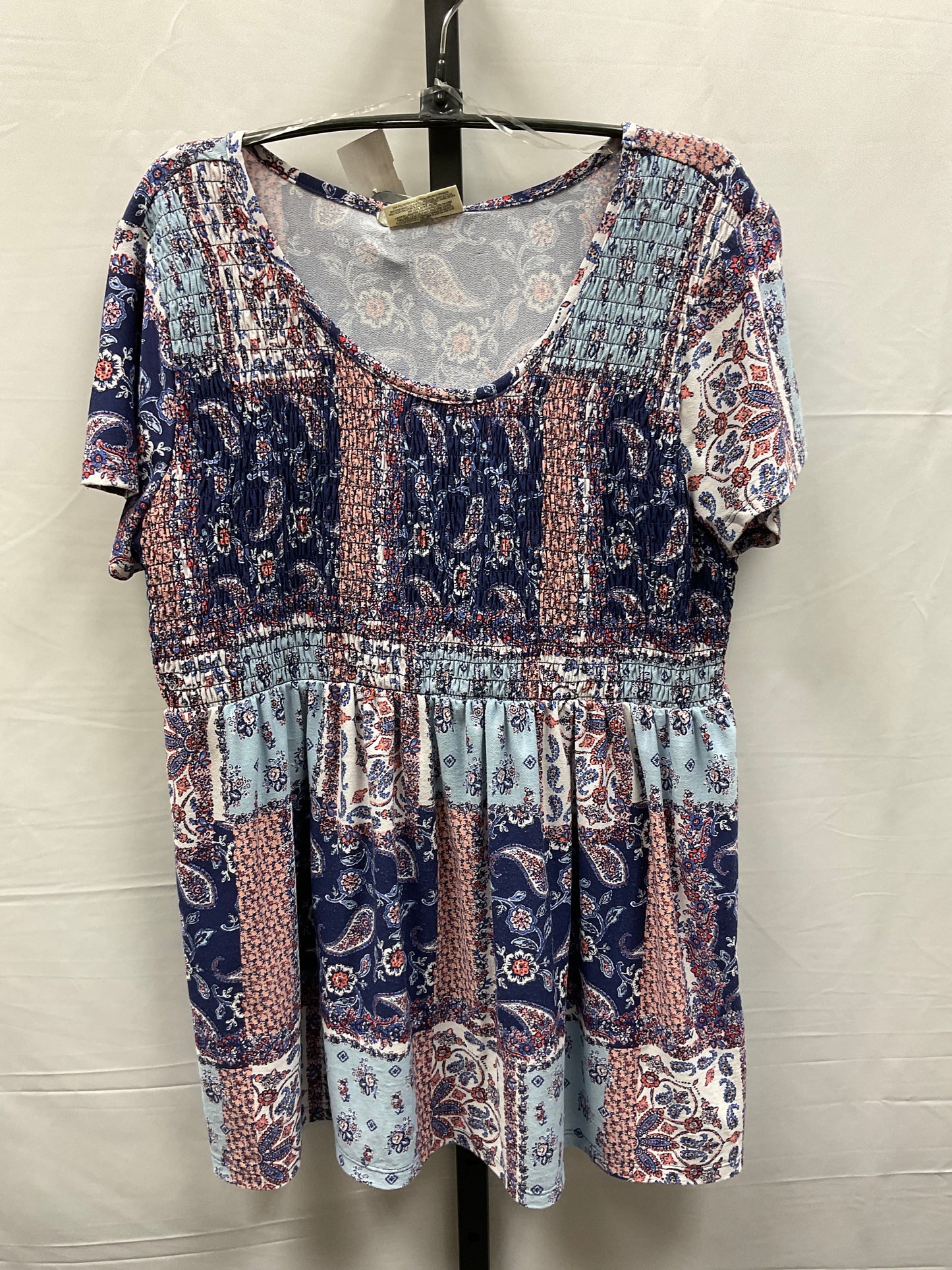 Multi-colored Top Short Sleeve Bobbie Brooks, Size Xl