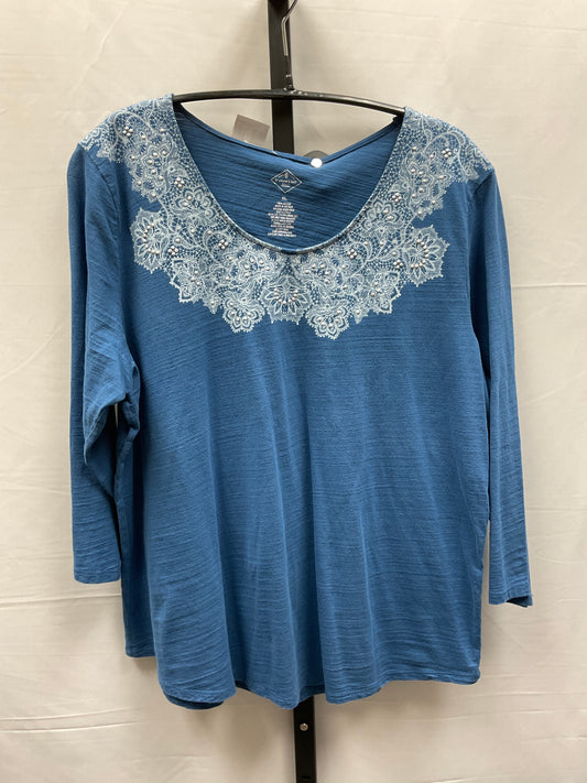 Blue Top Long Sleeve St Johns Bay, Size Xl