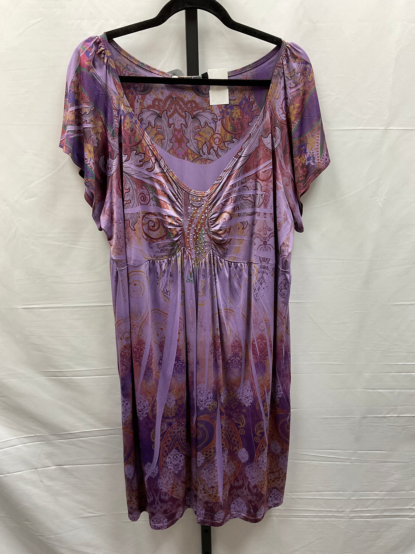 Purple Dress Casual Midi Apt 9, Size 2x