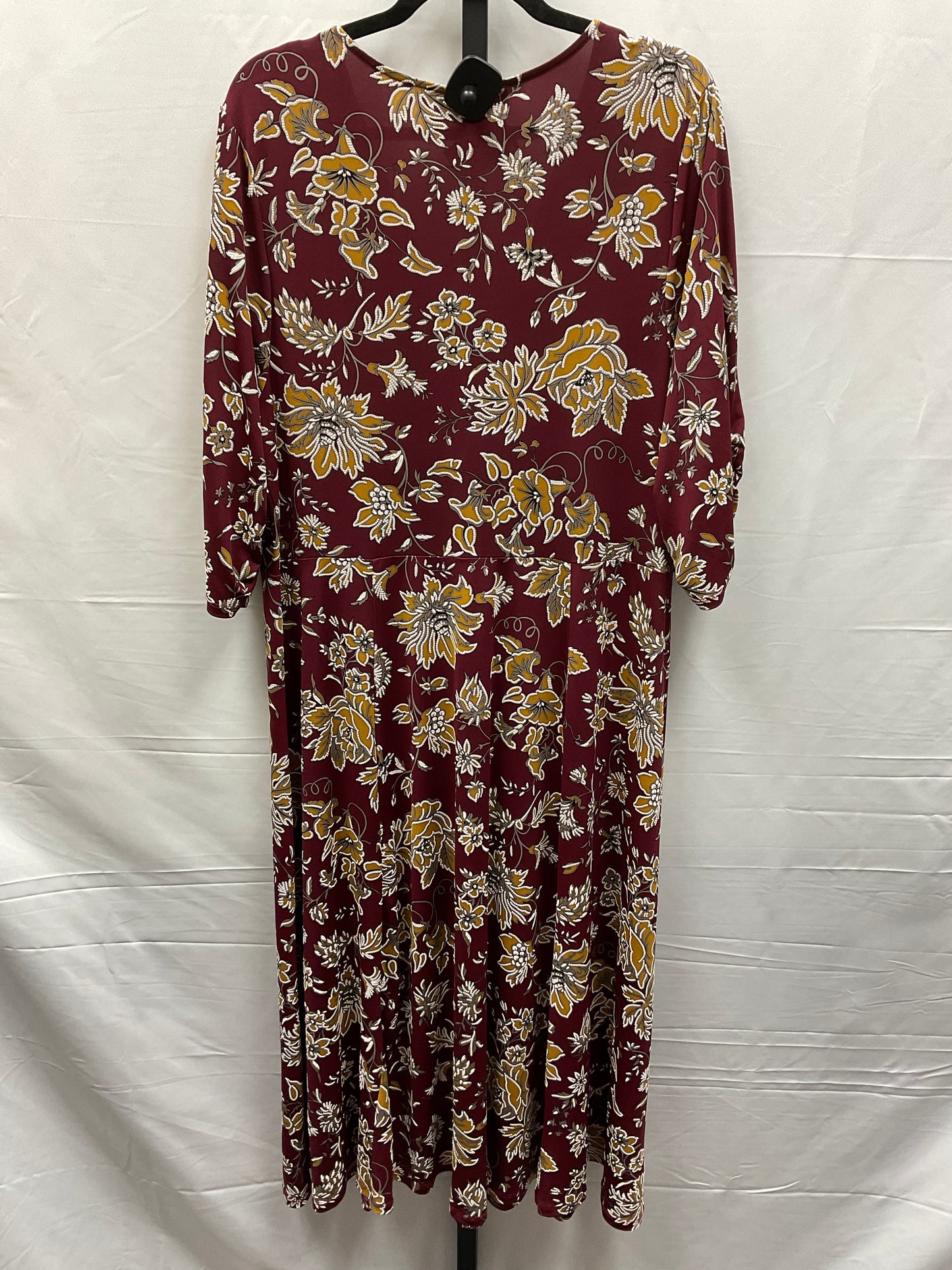 Floral Print Dress Casual Midi Glamour, Size 1x