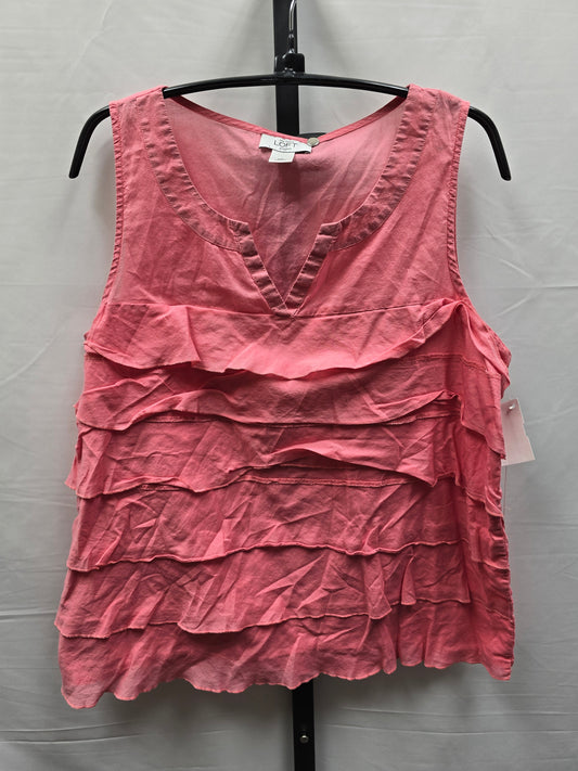 Pink Top Sleeveless Loft, Size Petite  M