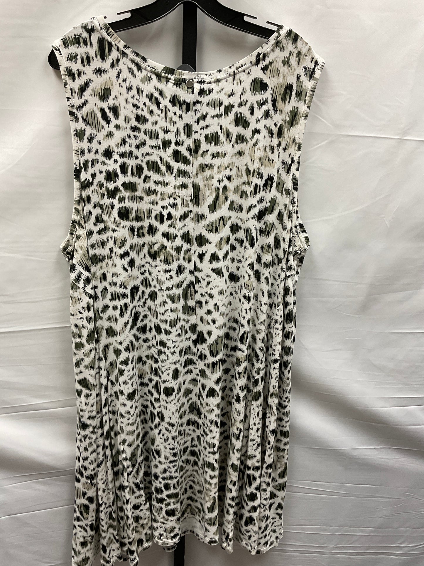 Cream & Green Dress Casual Midi Style And Company, Size 3x