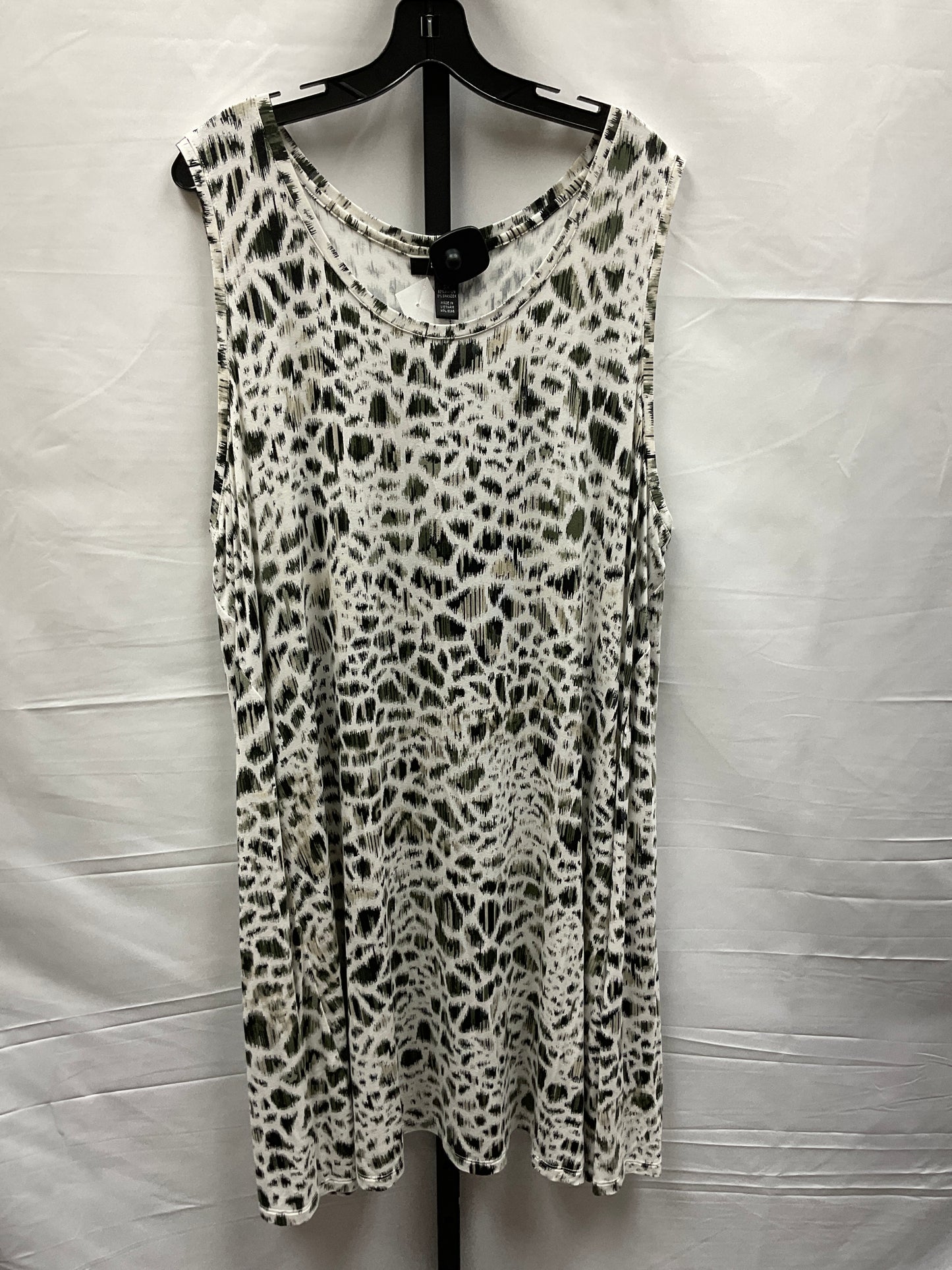 Cream & Green Dress Casual Midi Style And Company, Size 3x