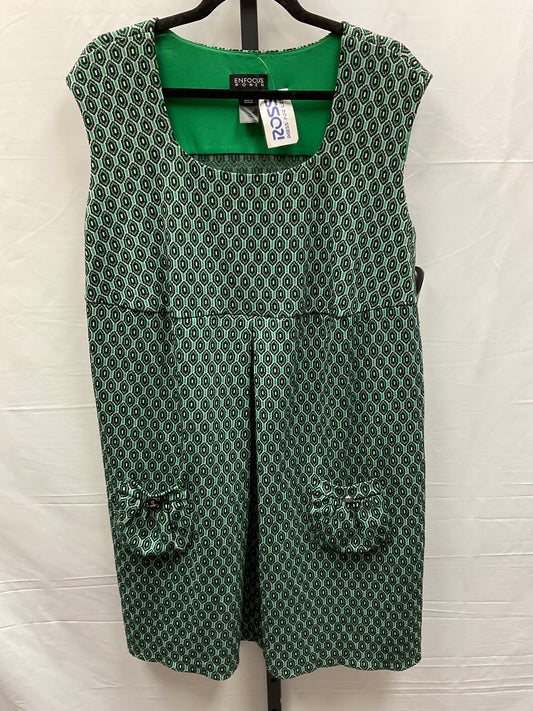 Green & White Dress Work Enfocus, Size Xl