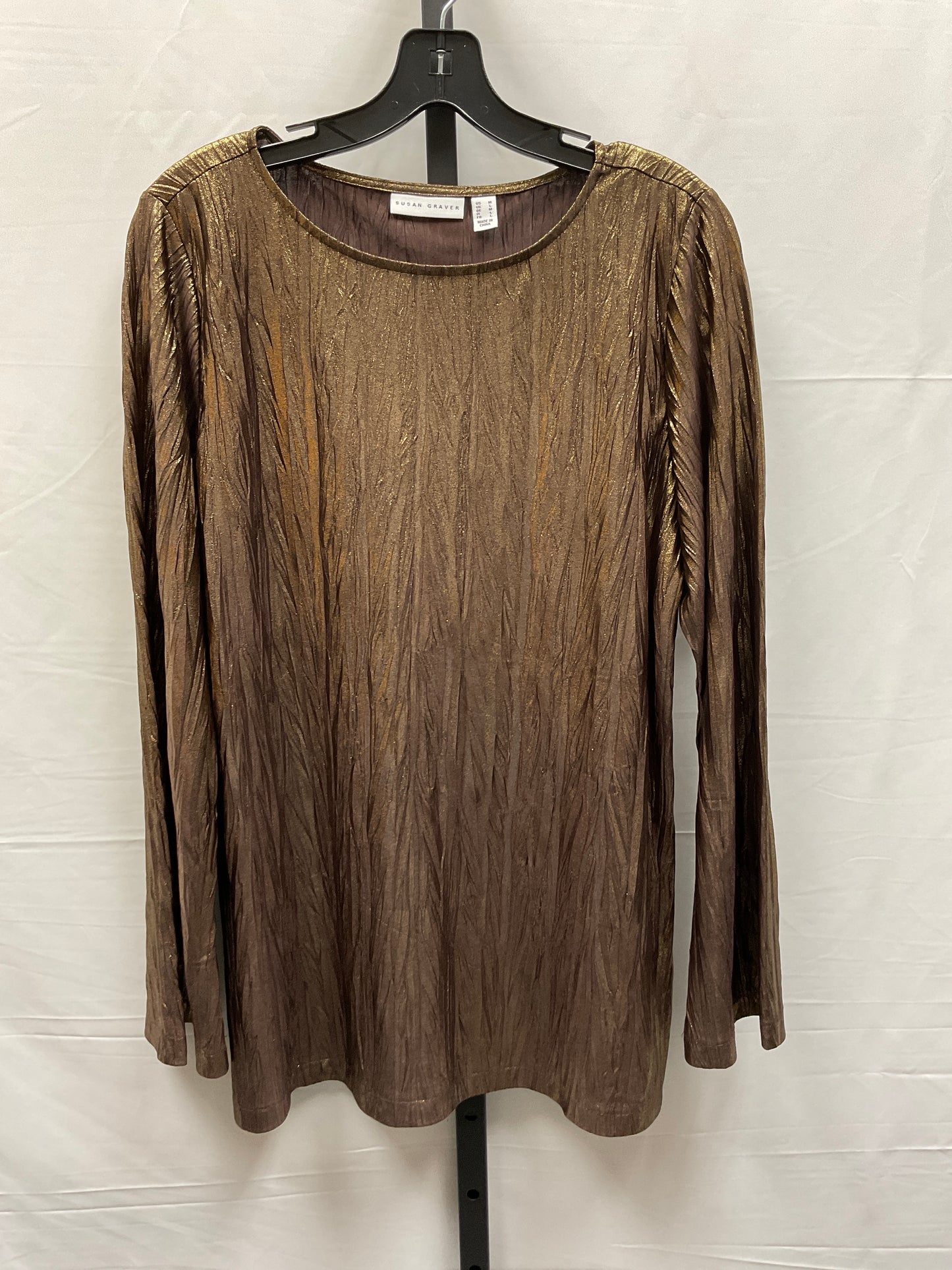 Bronze Top Long Sleeve Susan Graver, Size M