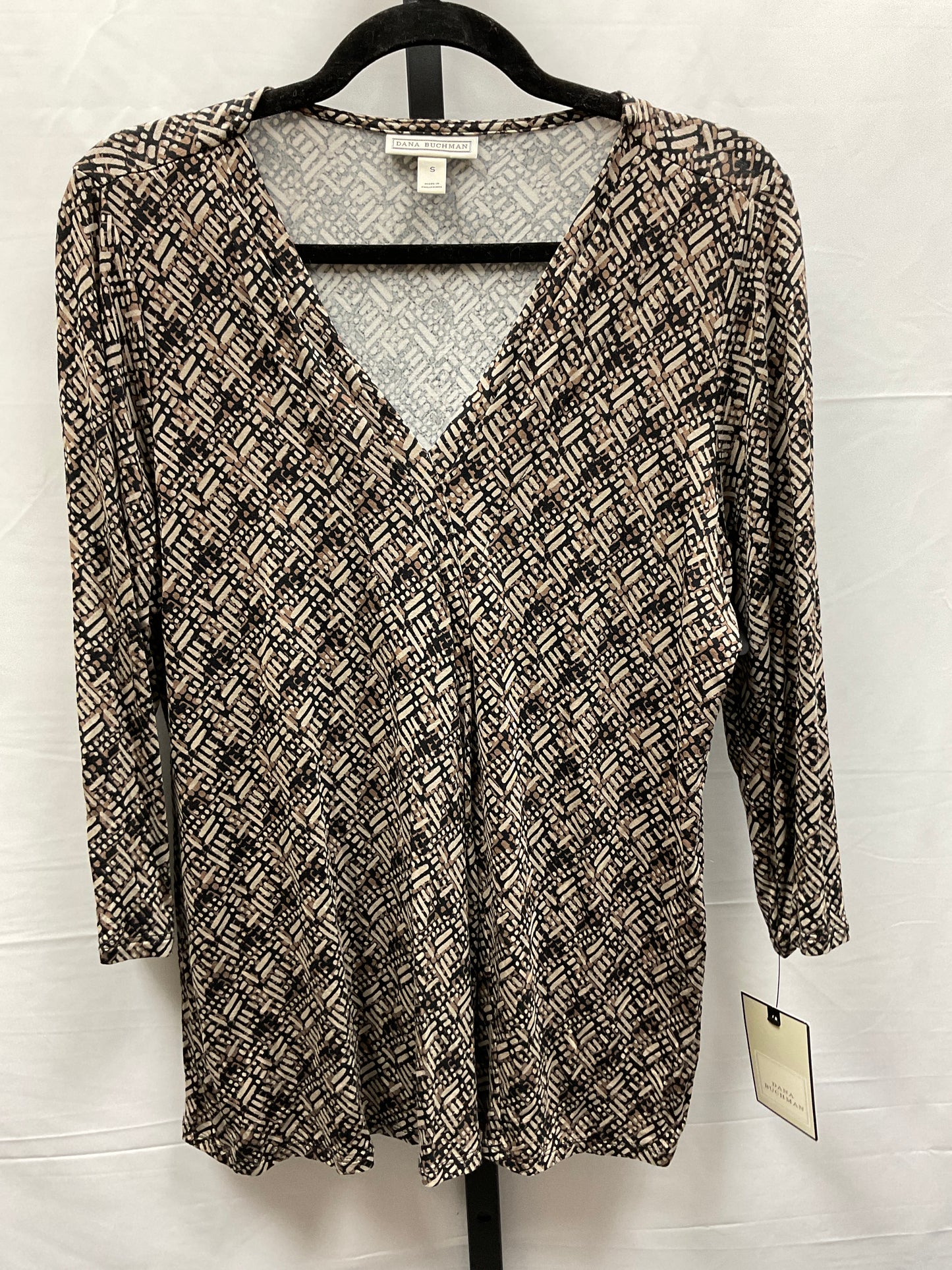 Brown Top Long Sleeve Dana Buchman, Size S