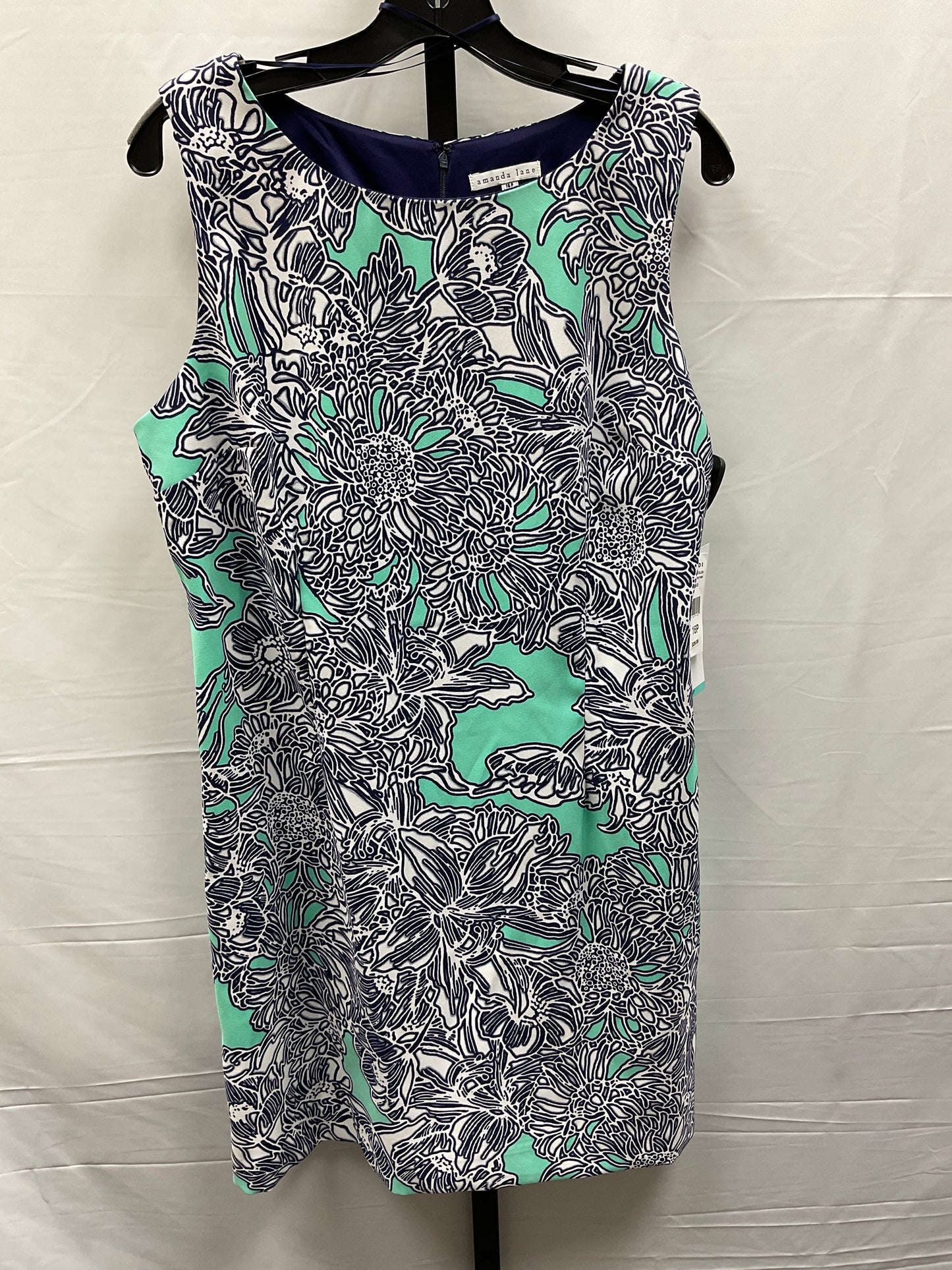 Blue & Green Dress Work Clothes Mentor, Size Petite   Xl