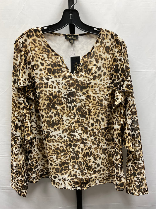 Animal Print Top Long Sleeve Thalia Sodi, Size M