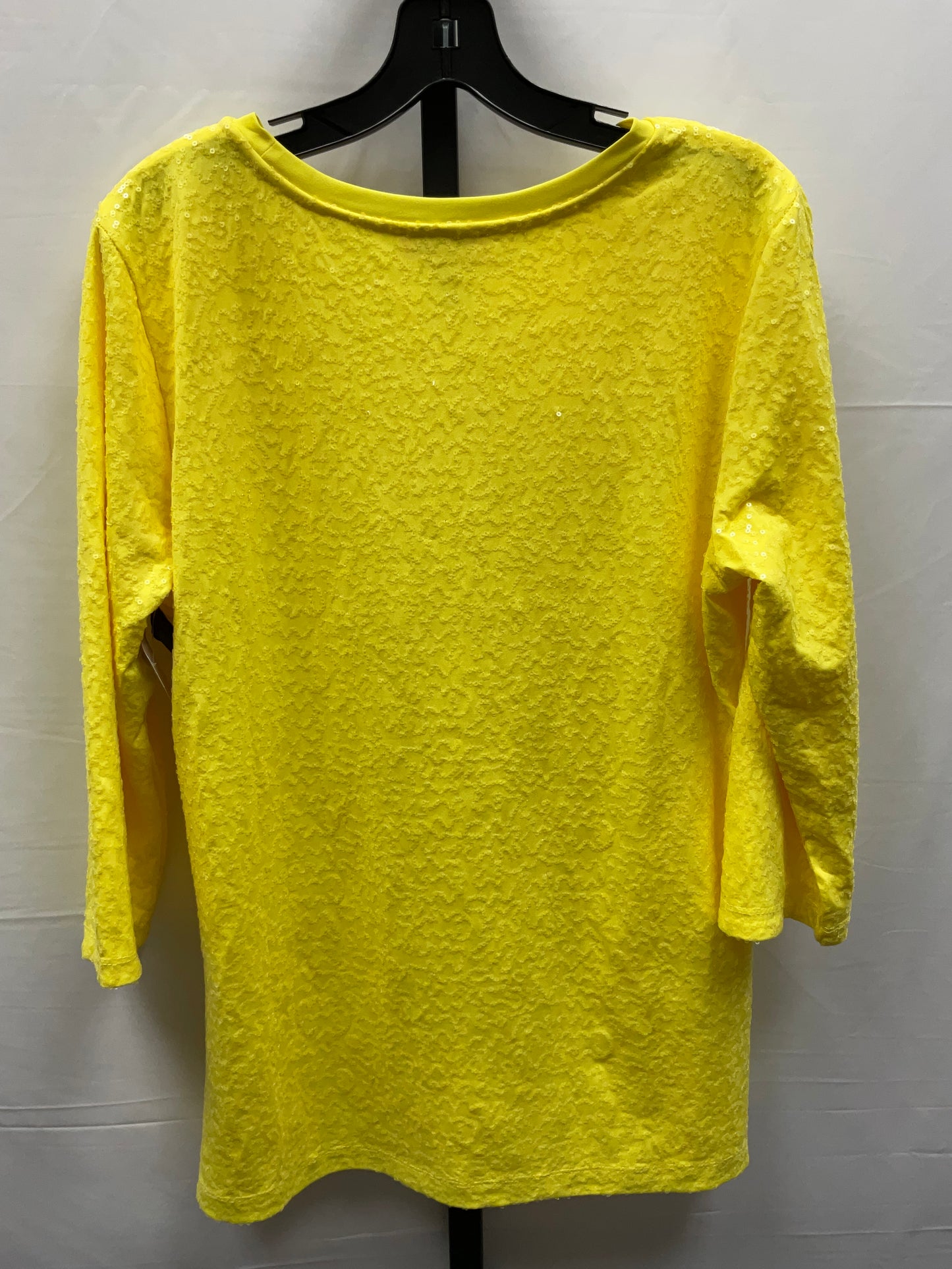 Yellow Top Long Sleeve Isaac Mizrahi Live Qvc, Size M