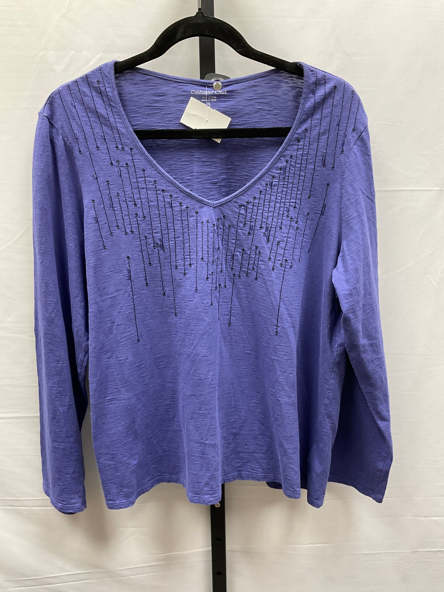 Blue Top Long Sleeve Coldwater Creek, Size Xl