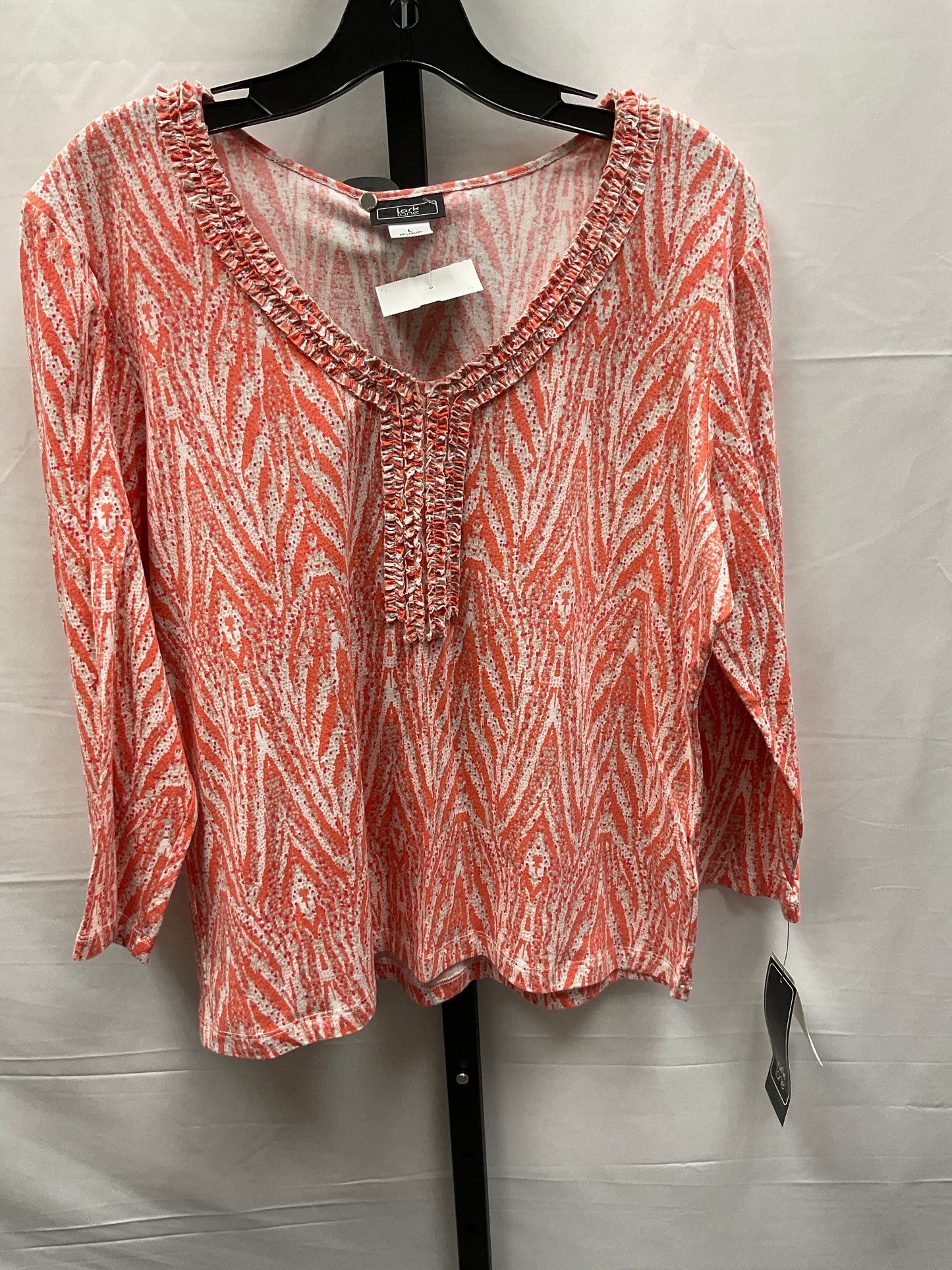 Multi-colored Top 3/4 Sleeve Lark Lane, Size L