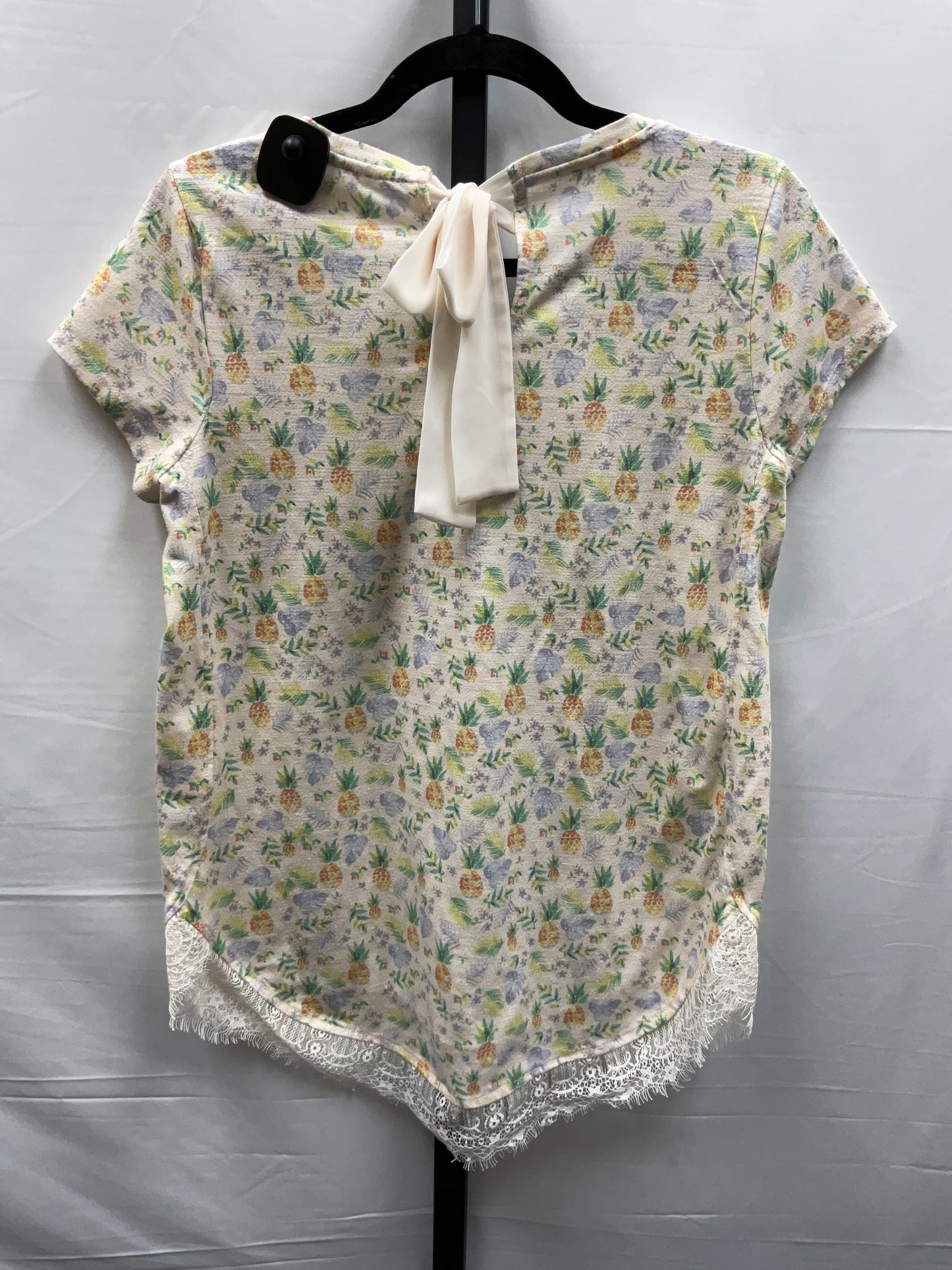 Floral Print Top Short Sleeve Lc Lauren Conrad, Size S