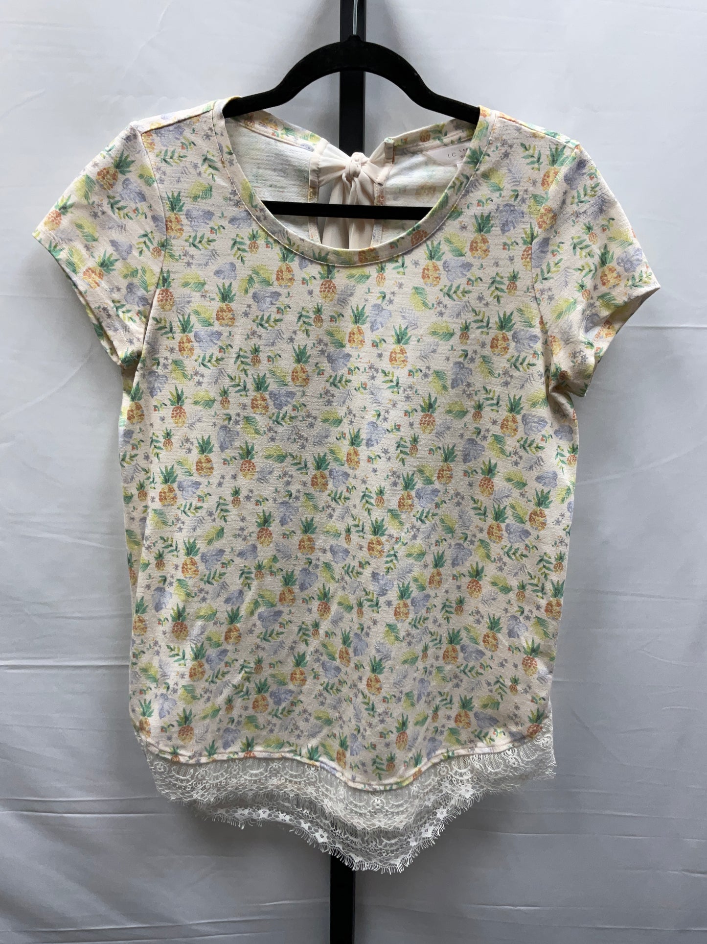 Floral Print Top Short Sleeve Lc Lauren Conrad, Size S