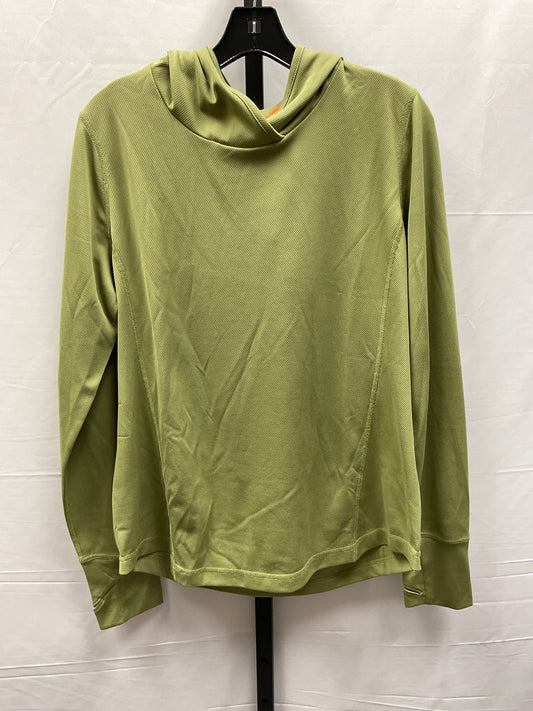 Green Athletic Top Long Sleeve Hoodie Orvis, Size L