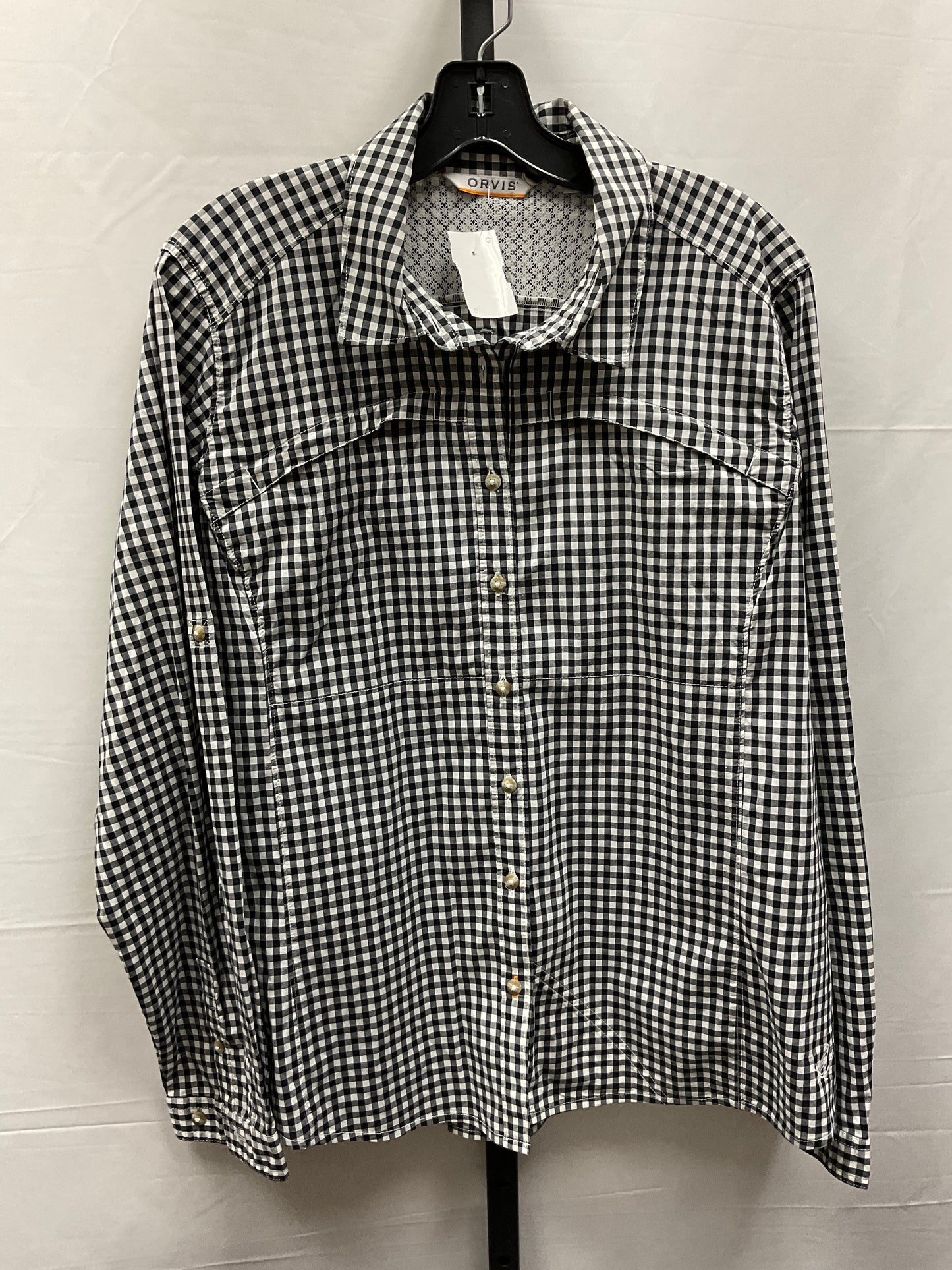 Black & White Top Long Sleeve Orvis, Size Xl