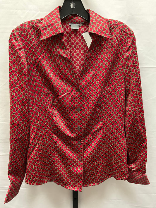 Red Top Long Sleeve Ann Taylor, Size S