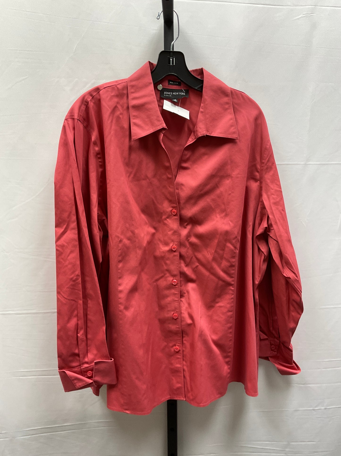 Top Long Sleeve By Jones New York In Red, Size: 3x