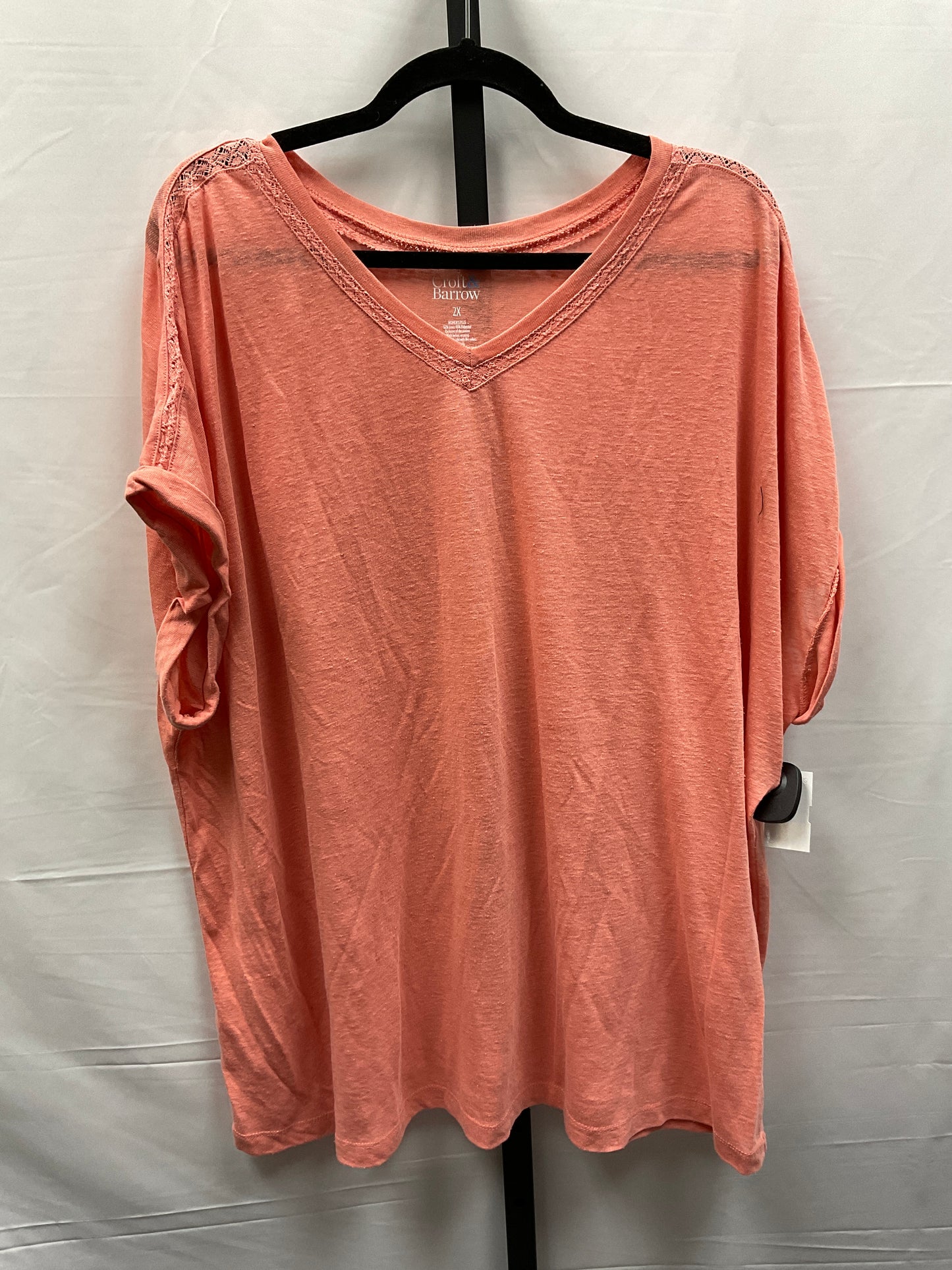 Orange Top Short Sleeve Croft And Barrow, Size 2x