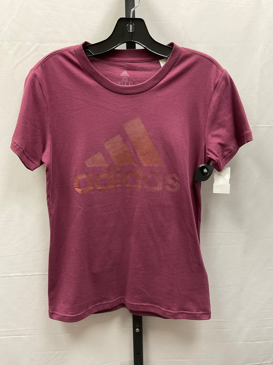 Purple Athletic Top Short Sleeve Adidas, Size Xs