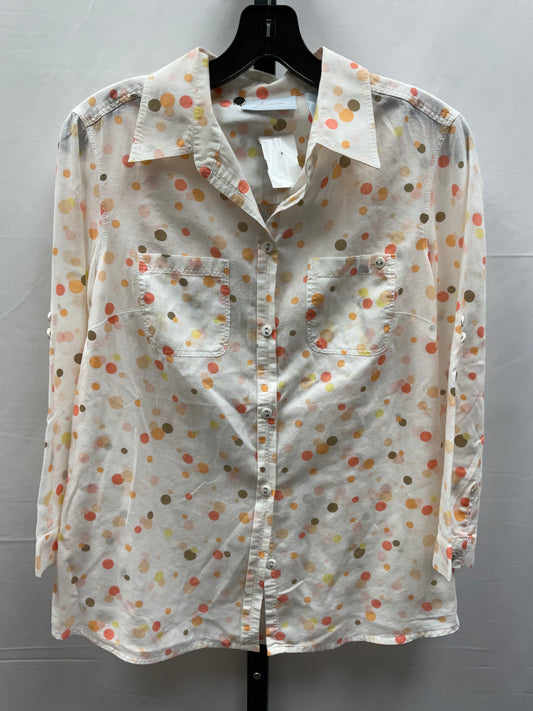 Polkadot Pattern Top 3/4 Sleeve Clothes Mentor, Size M