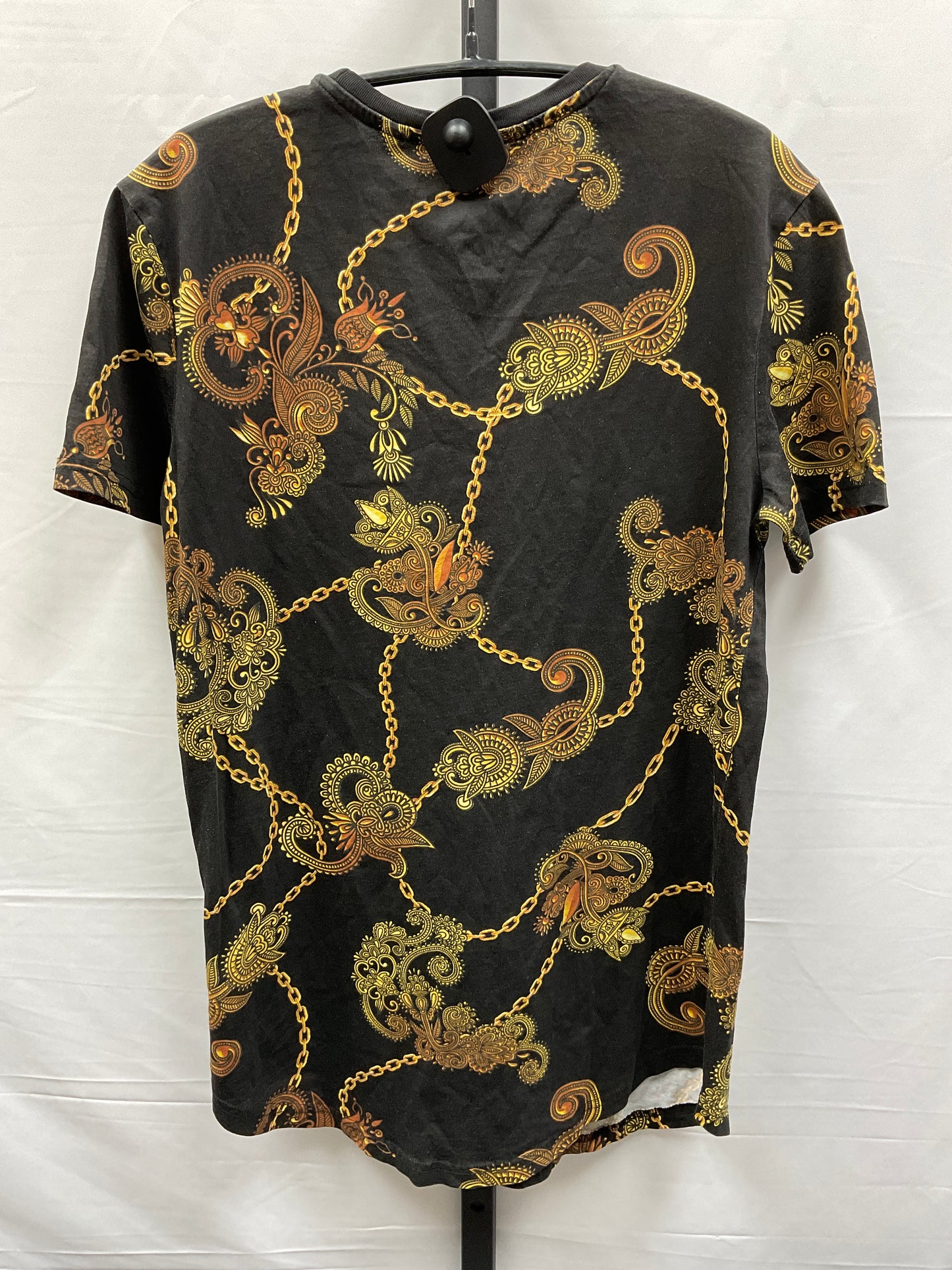 Black & Gold Top Short Sleeve Basic Guess, Size Xs